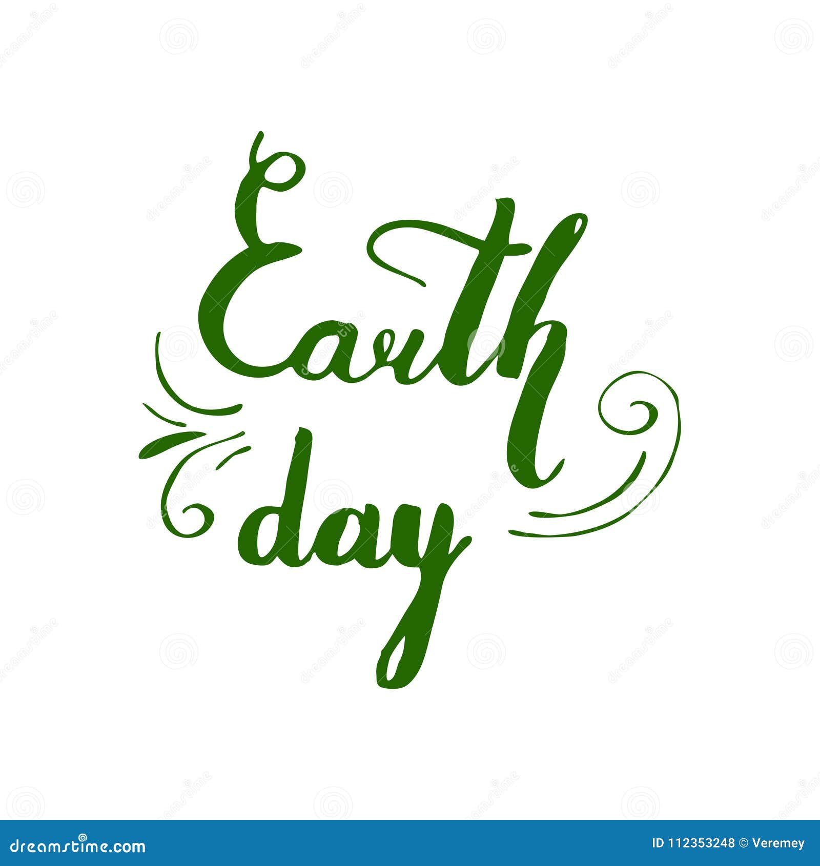 happy earth day hand lettering card, background.