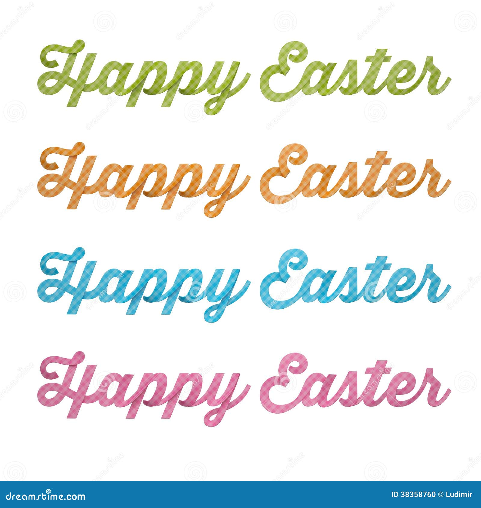 Happy Easter, 3D Handwriting Type On White Background ...