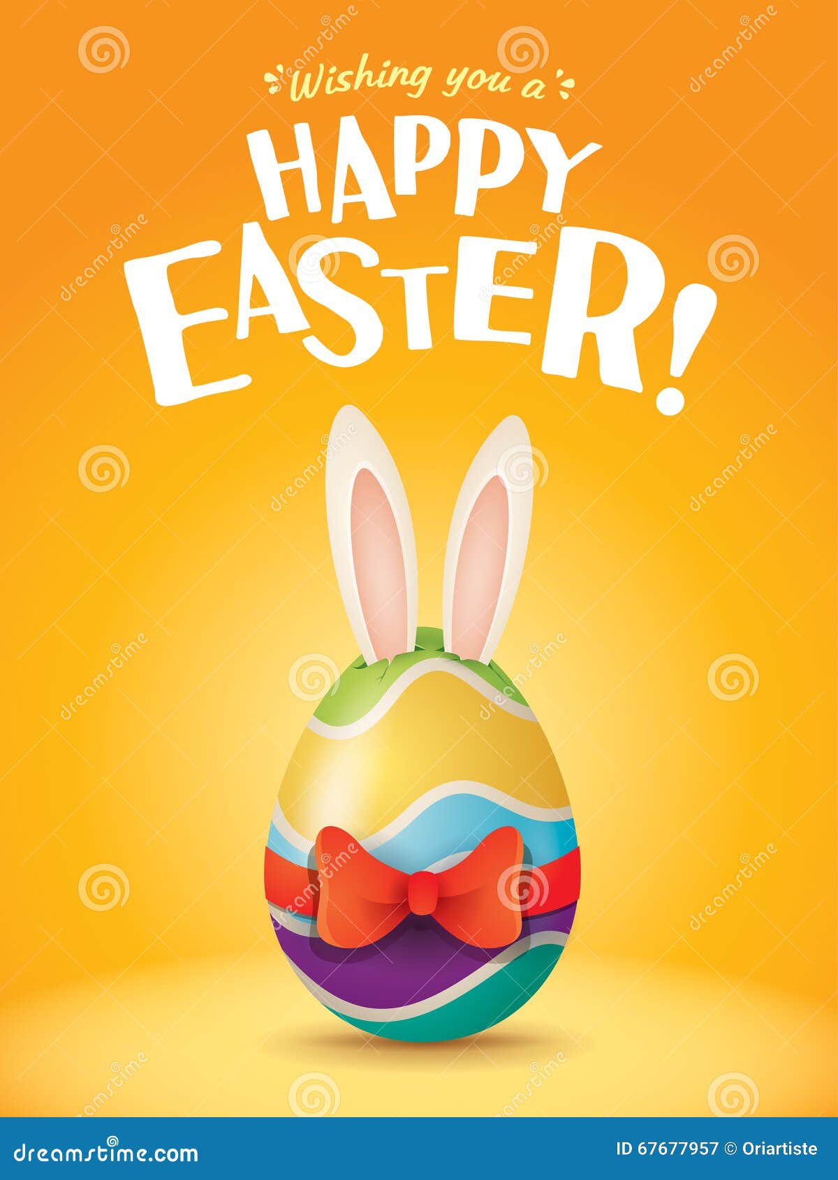 Happy Easter! stock vector. Illustration of inside, ribbon - 67677957