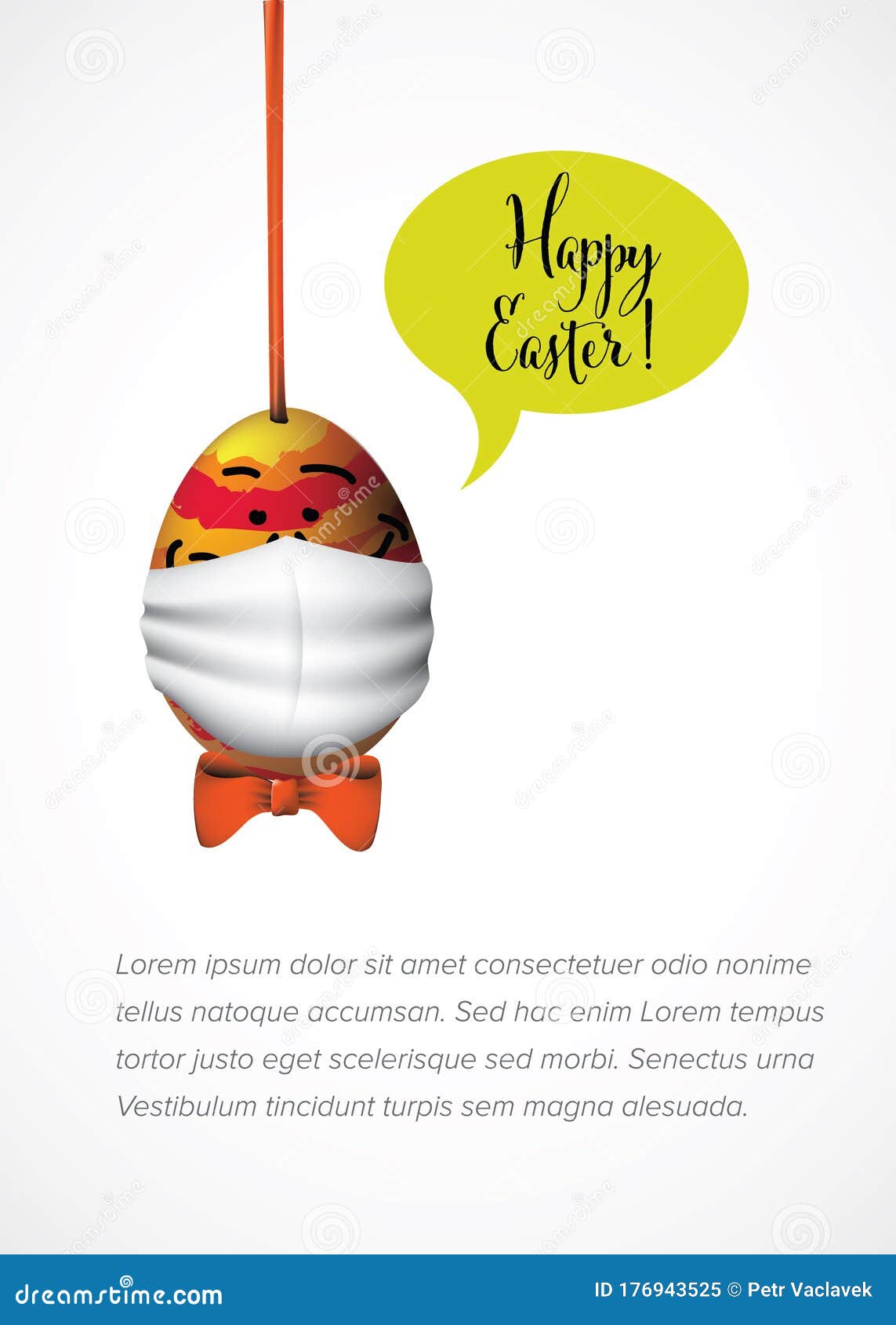 Happy Easter Card - Funny Egg With Mask Against ...