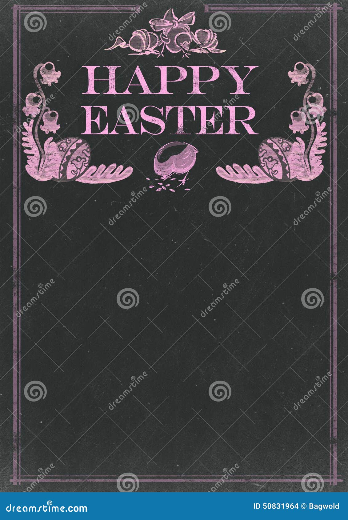 Happy Easter Chalkboard stock illustration. Illustration of frame