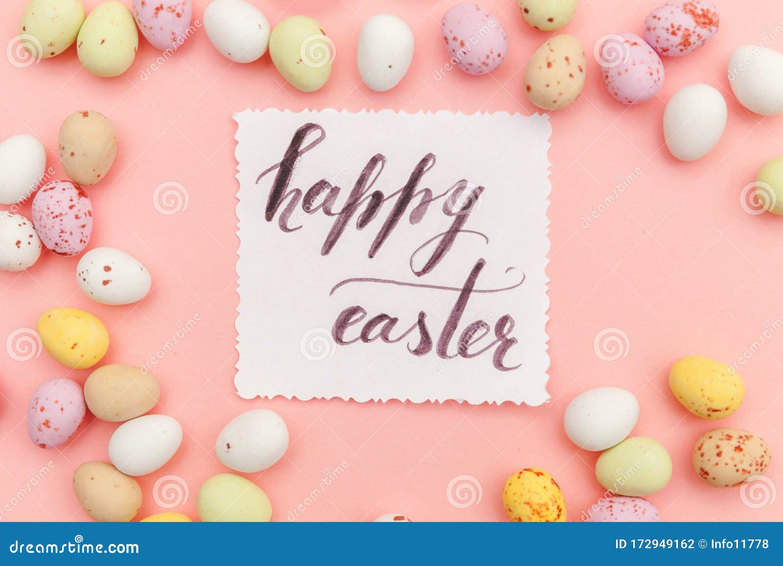 Happy Easter Concept. Inscription HAPPY EASTER Letters Candy Chocolate ...