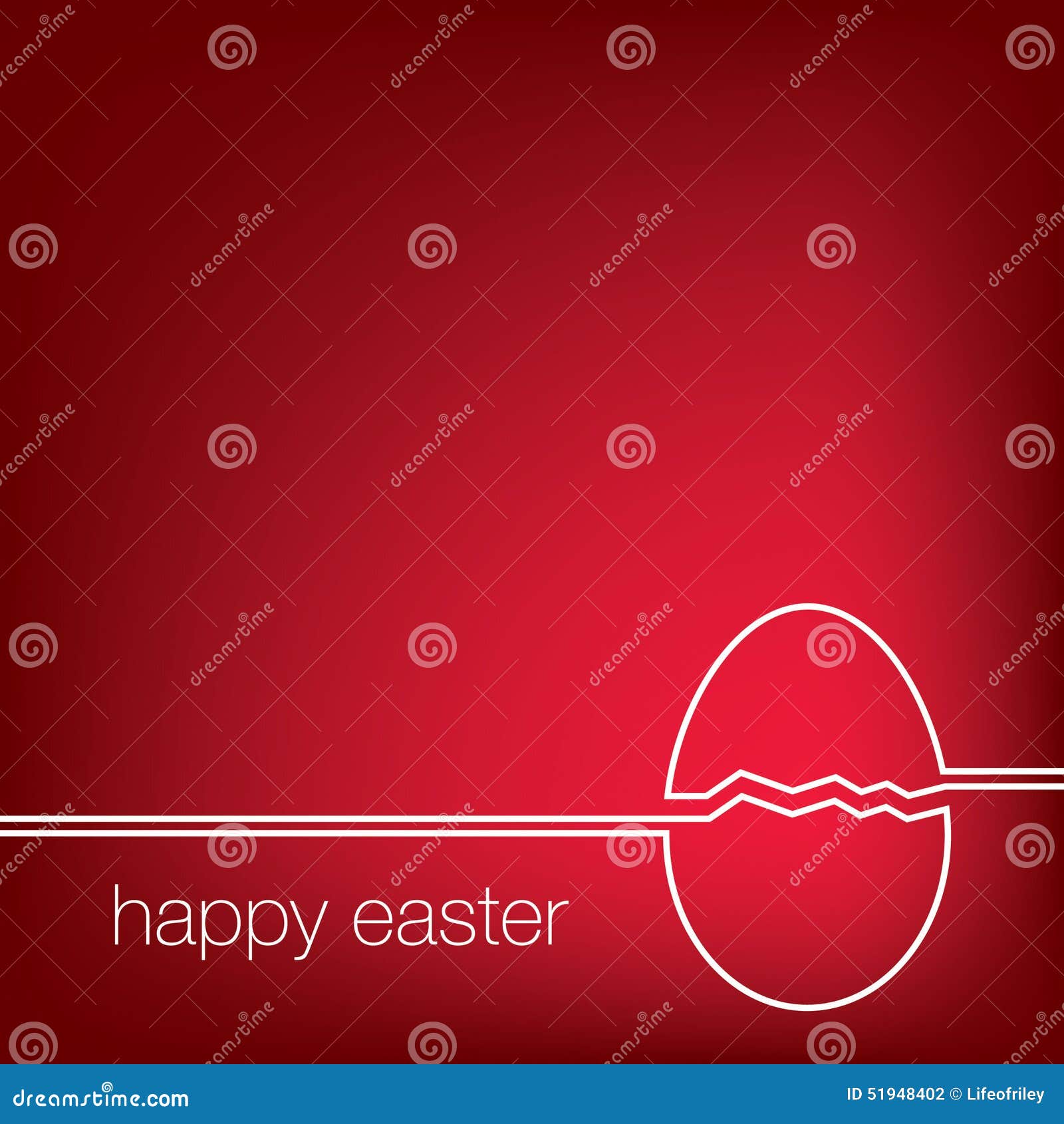 Happy Easter!. Continuous line Easter egg card in format.