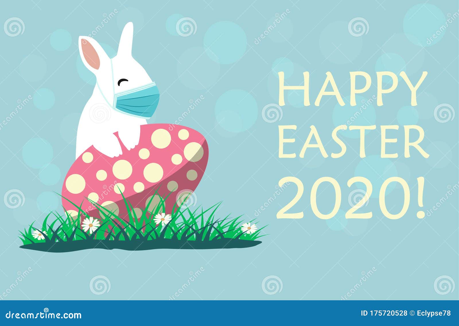 Easter Bunny Wearing Face Mask Against Covid19 Stock Illustration ...