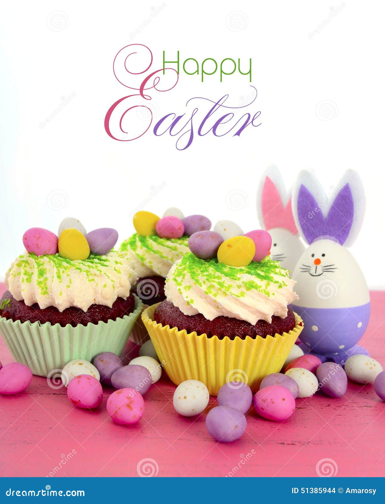Happy Easter cupcakes stock photo. Image of blue, fairy 51385944