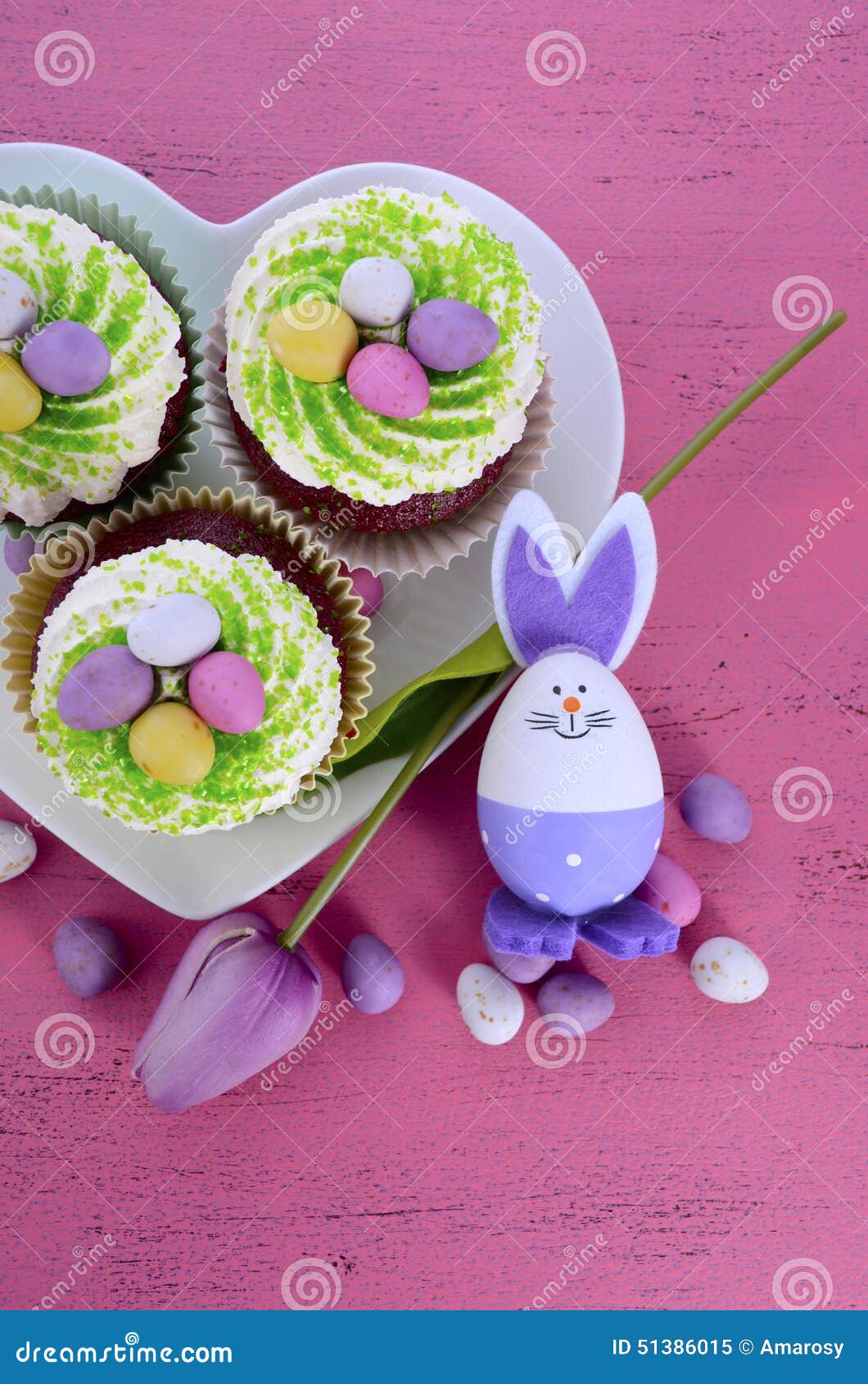 Happy Easter cupcakes stock image. Image of greetings 51386015