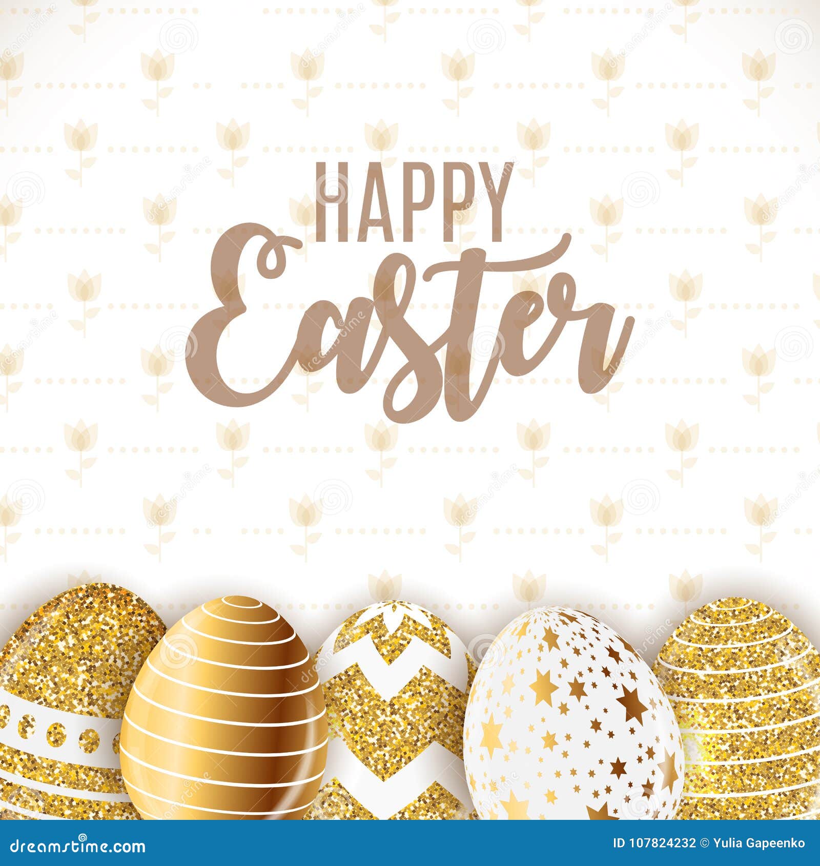 Happy Easter Cute Background with Eggs. Vector Illustration Stock ...
