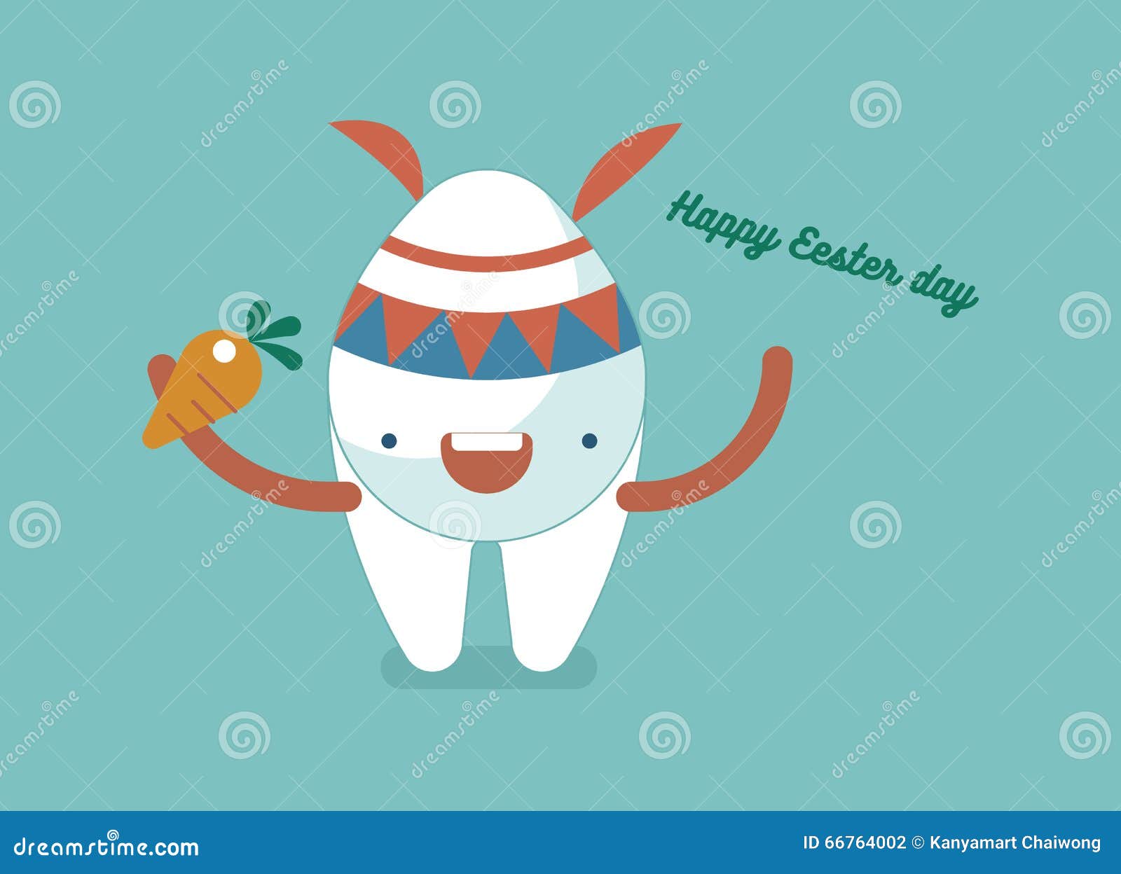Happy Easter Day of dental stock vector. Illustration of human 66764002