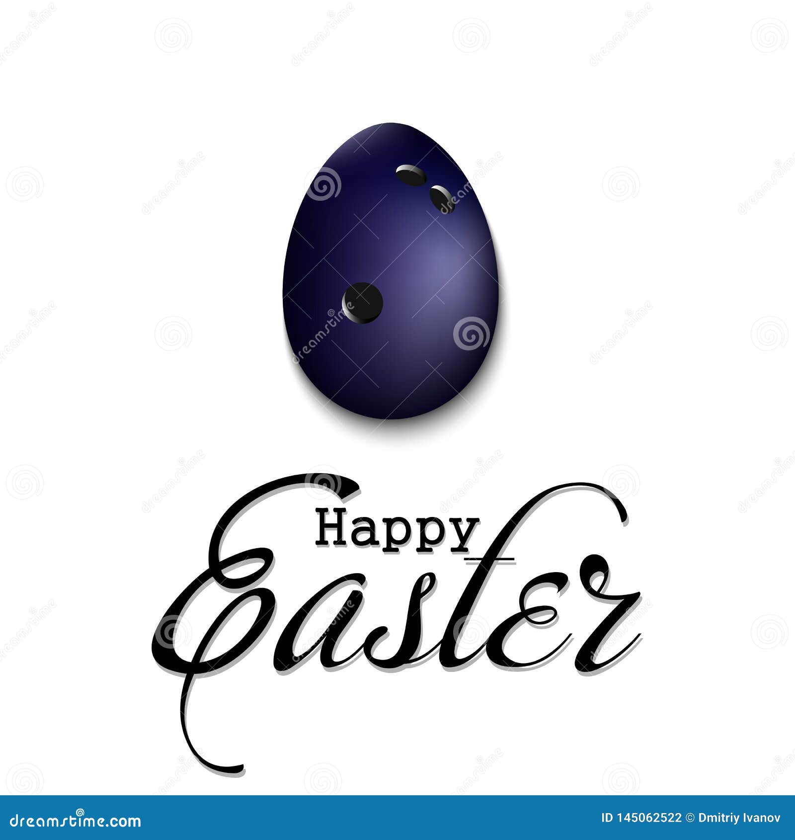 Happy Easter. Egg in the Form of a Bowling Ball Stock Vector
