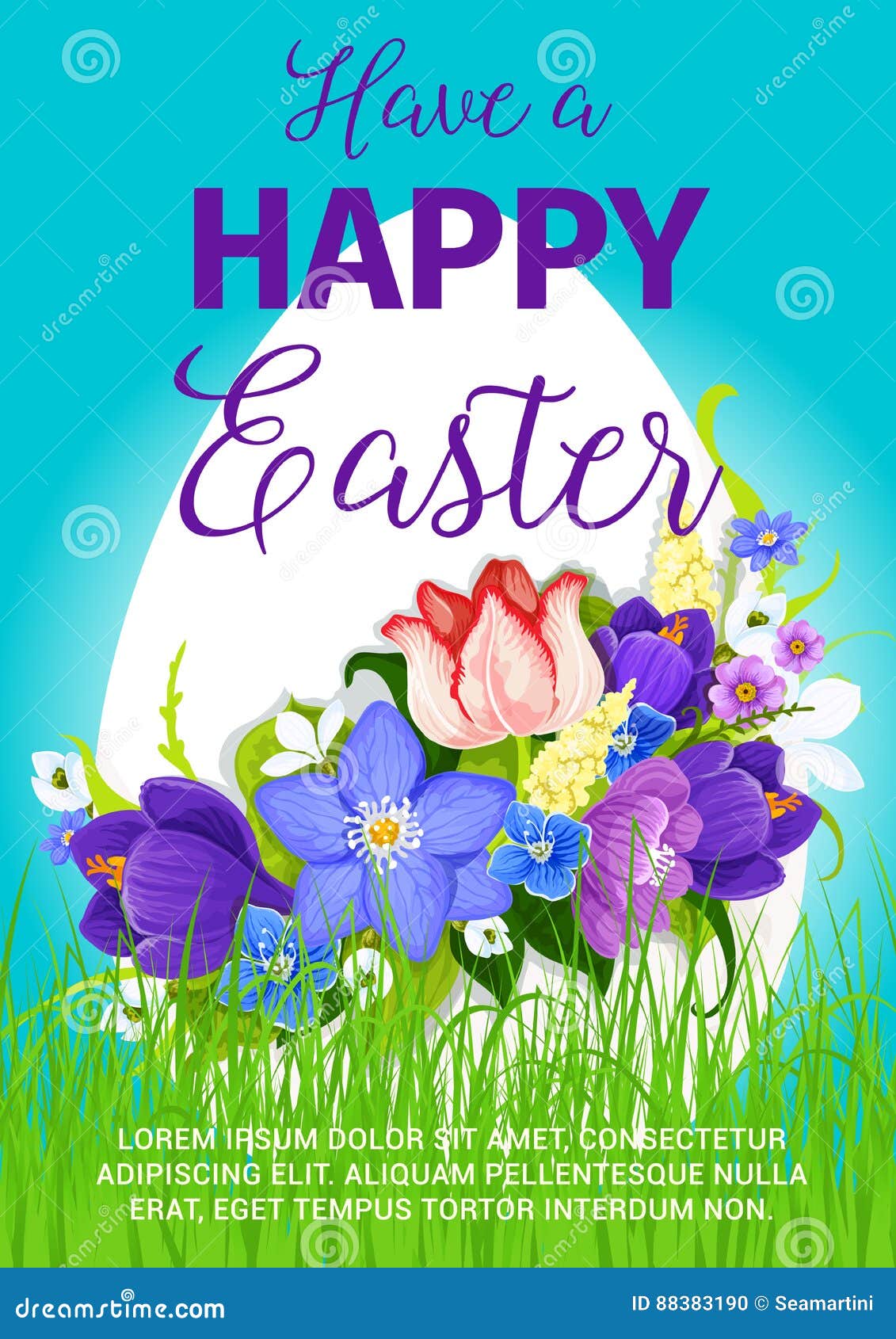 Happy Easter Egg Greeting Poster Vector Design Stock Vector ...