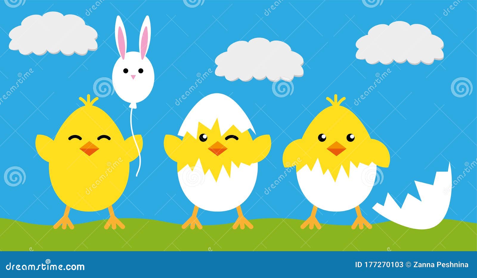 Happy Easter Eggs Chicks Sign Poster, Background Vector Stock Vector ...