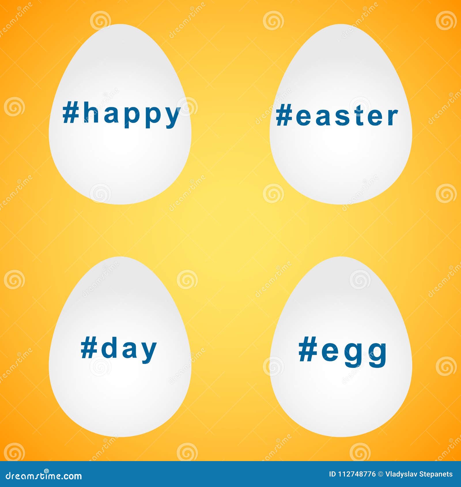 Happy Easter Eggs Hashtag Design Elements Vector Stock Vector