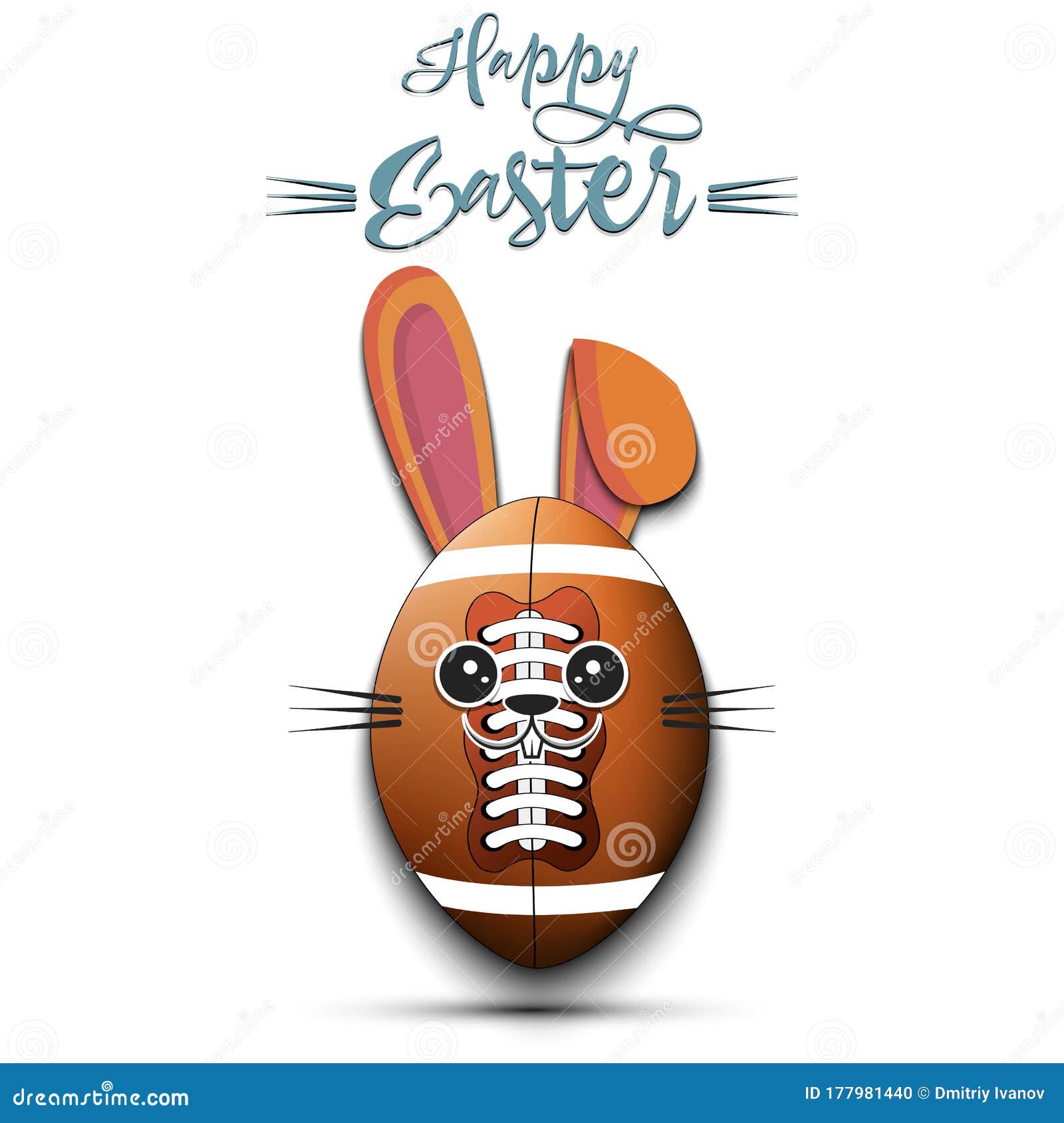 Happy Easter. Football Ball Made in the Form of a Rabbit Stock Vector