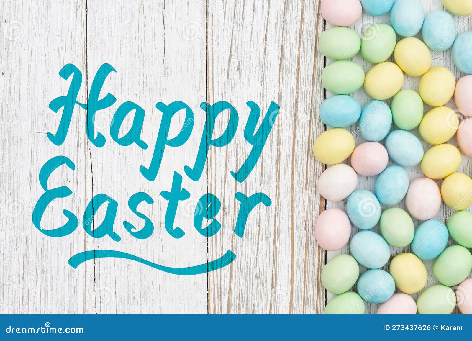 Happy Easter Greeting Card with Easter Eggs Stock Photo Image of