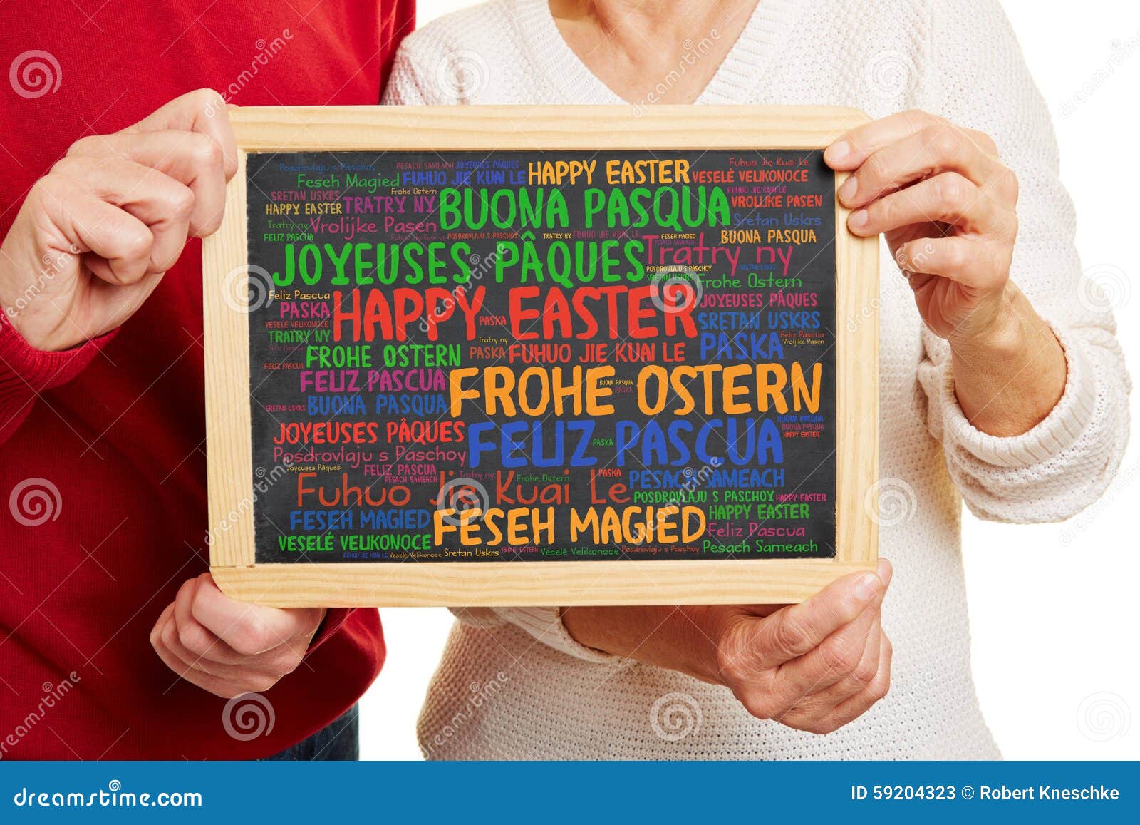 Happy Easter Greetings in Many Languages Stock Image - Image of seniors ...