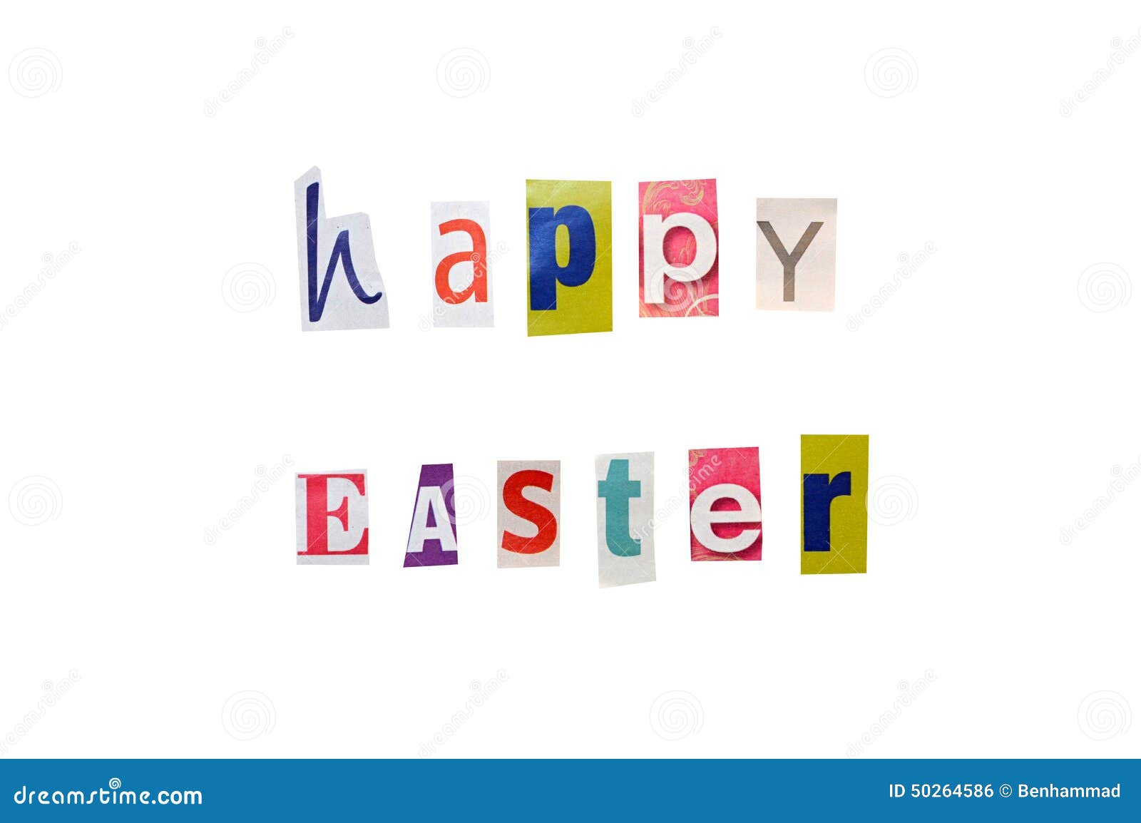 Happy Easter greetings stock photo. Image of words, text 50264586