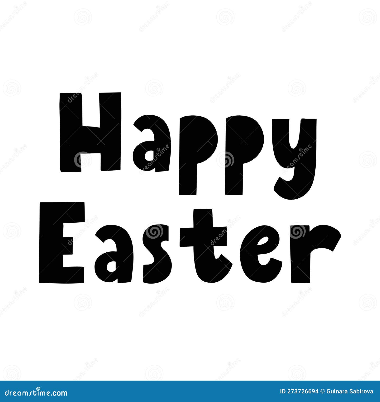 Happy Easter Hand Drawn Text for Spring Design. Typography for Print ...