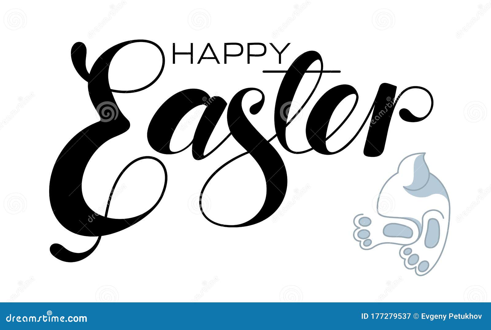 Happy Easter Handwritten Lettering Text. Vector Stock Vector ...