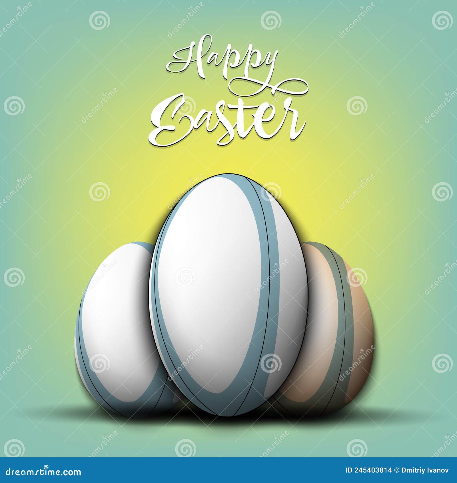 Happy Easter. Rugby Ball and Easter Eggs Stock Vector Illustration of