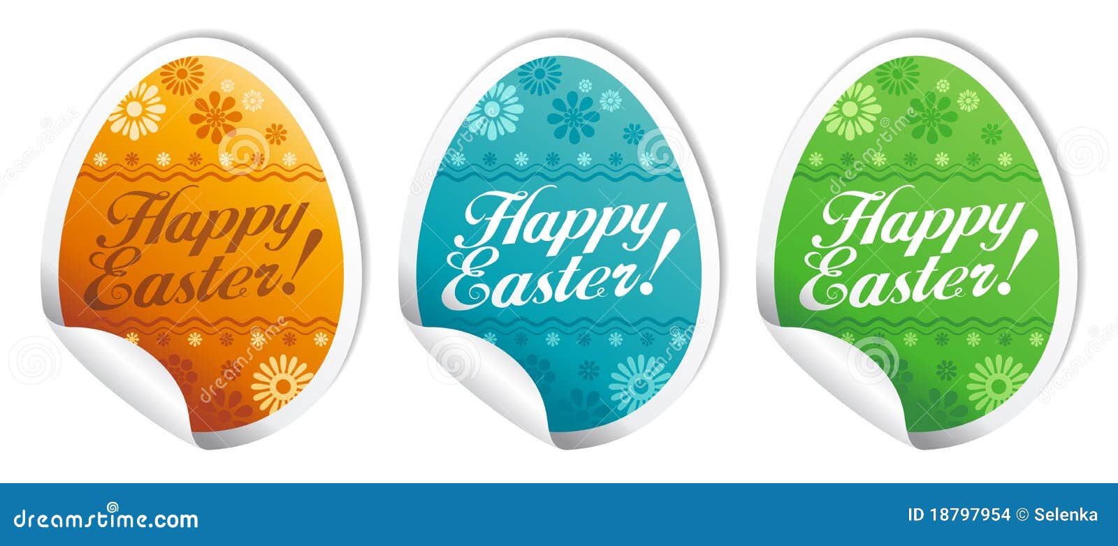 Happy Easter stickers. stock vector. Illustration of easter 18797954