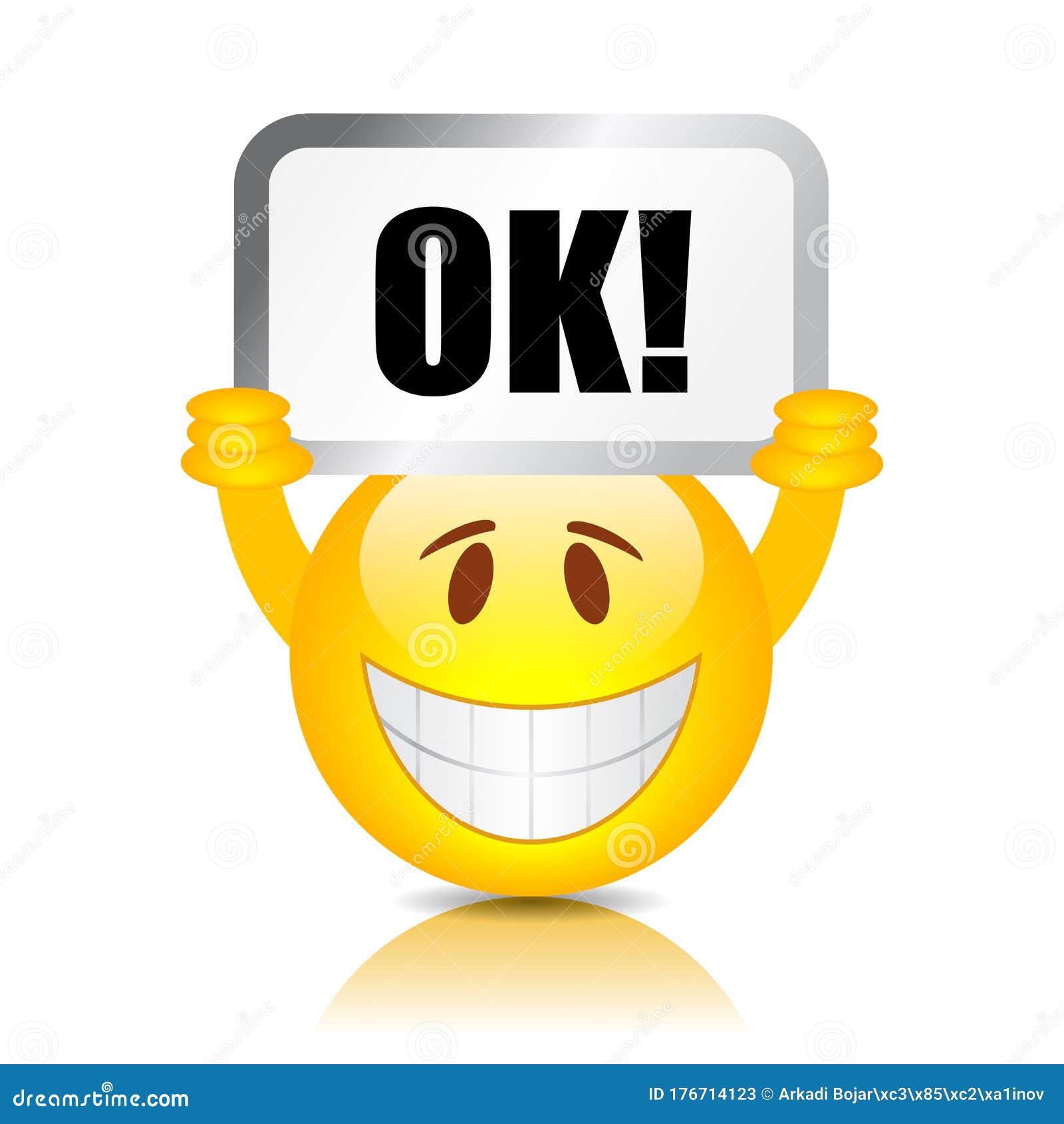 Smiley Emoticon With Ok Sign Vector Illustration Cartoondealer Com | My ...