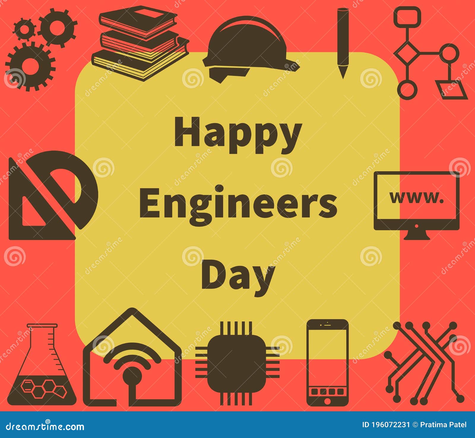 Happy Engineers Day Wishes Greeting Card Abstract Background, Canvas Art  Drawing, Graphic Design Illustration Wallpaper Stock Illustration -  Illustration of cartoon, brand: 196072231