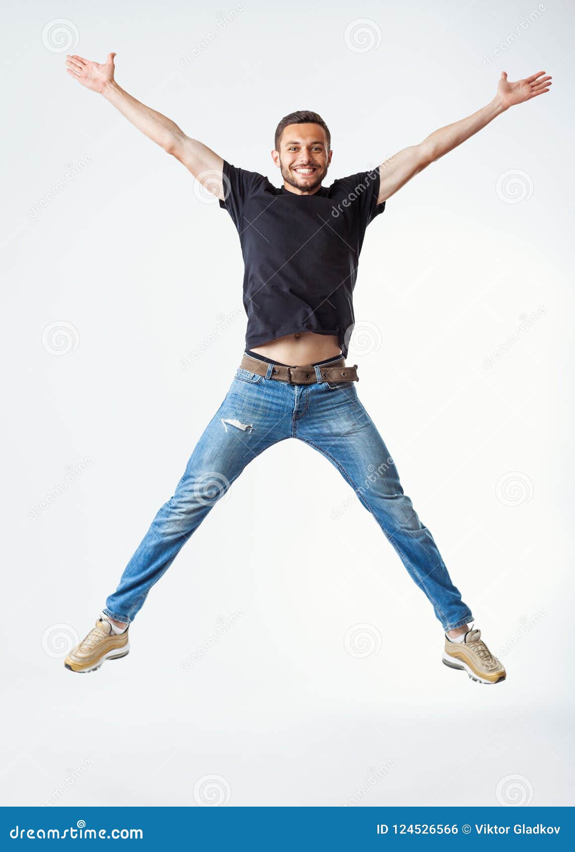 excited man jumping