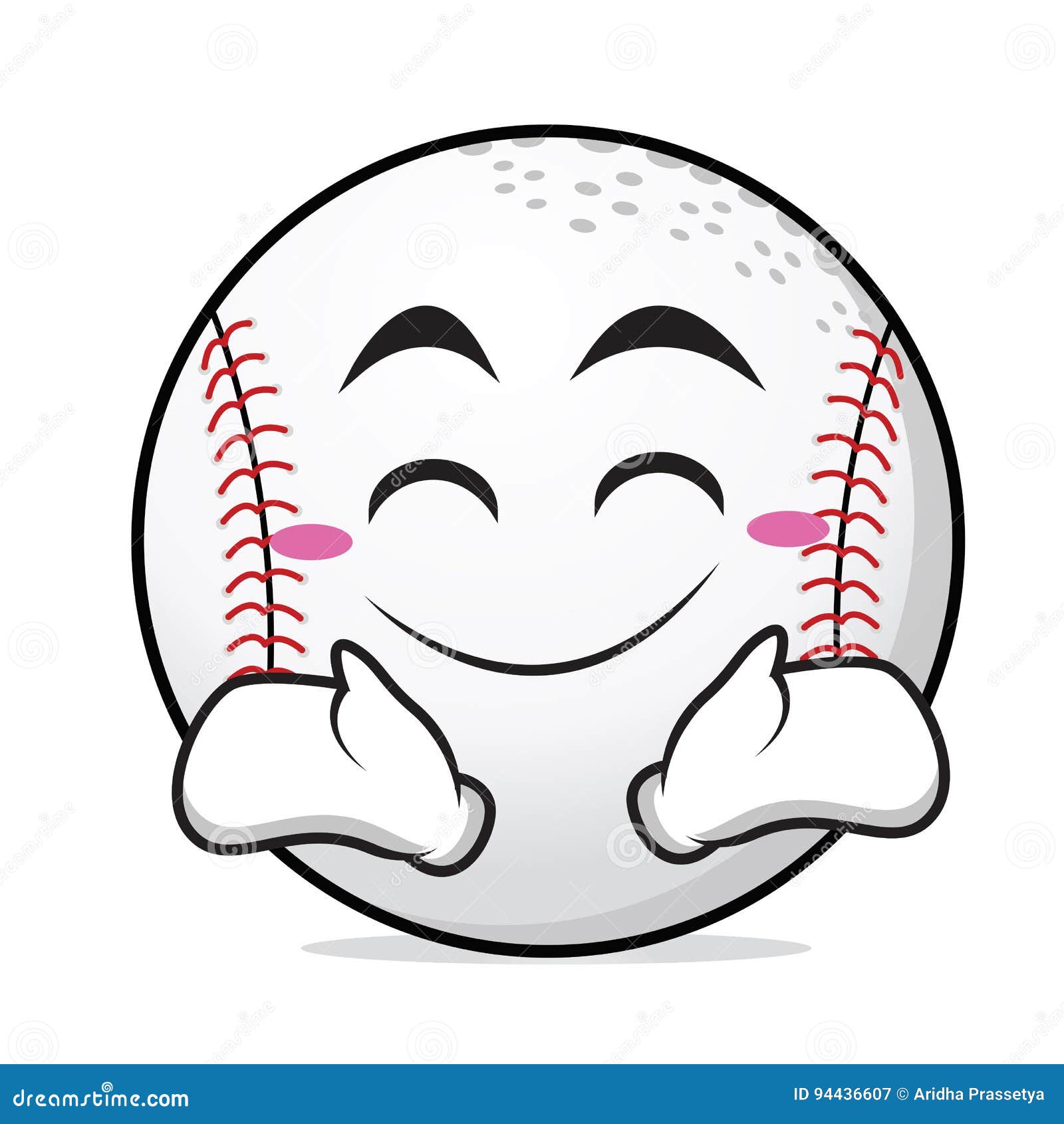 Happy Face Baseball Cartoon Character Stock Vector Illustration of