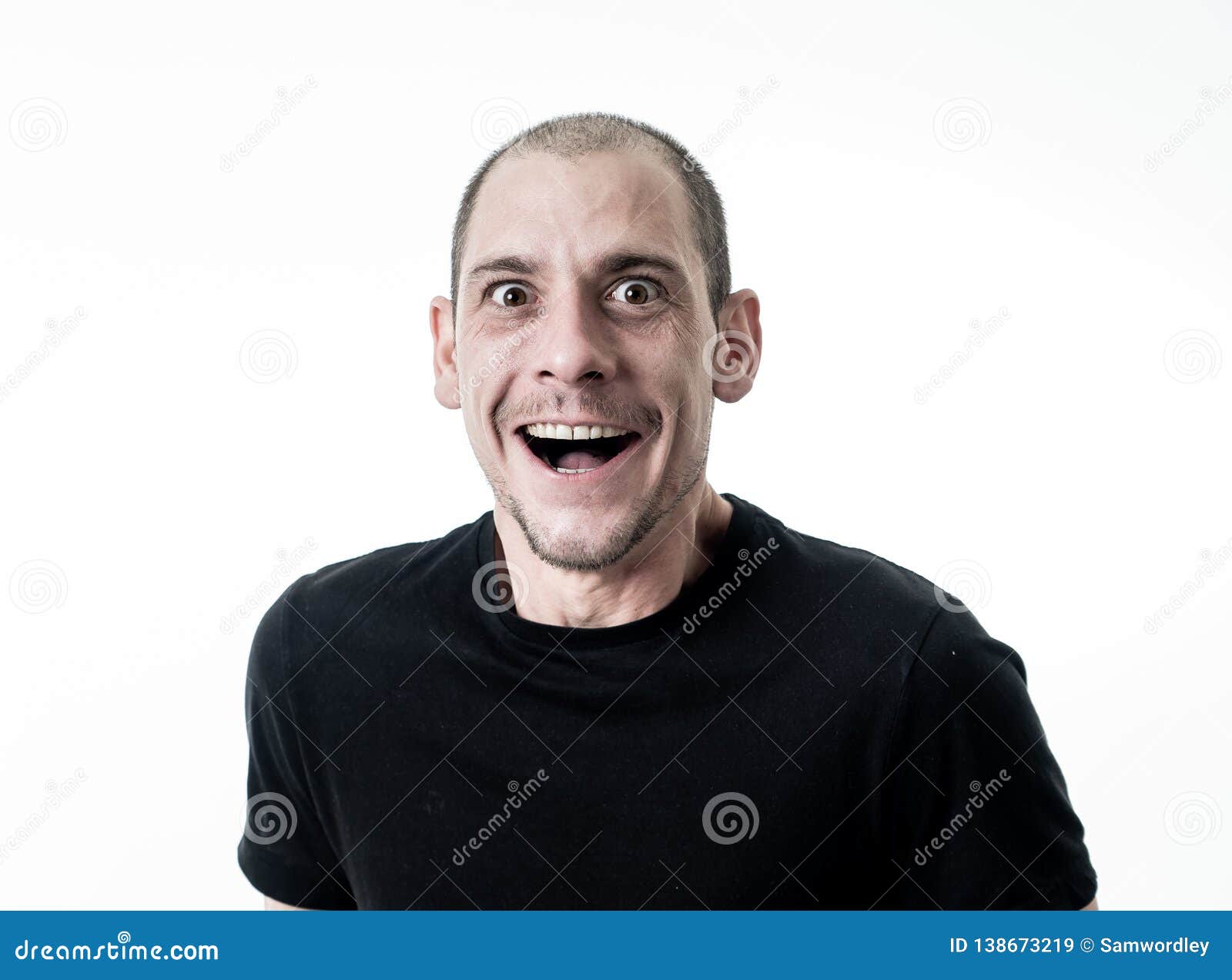 People Emotions and Facial Expressions. Portrait of Comic Young Man with Funny Crazy Happy Face Stock Image - Image of human, crazy: 138673219 People Emotions and Facial Expressions. Portrait of Comic Young Man with Funny Crazy Happy Face Stock Image - Image of human, crazy: 138673219