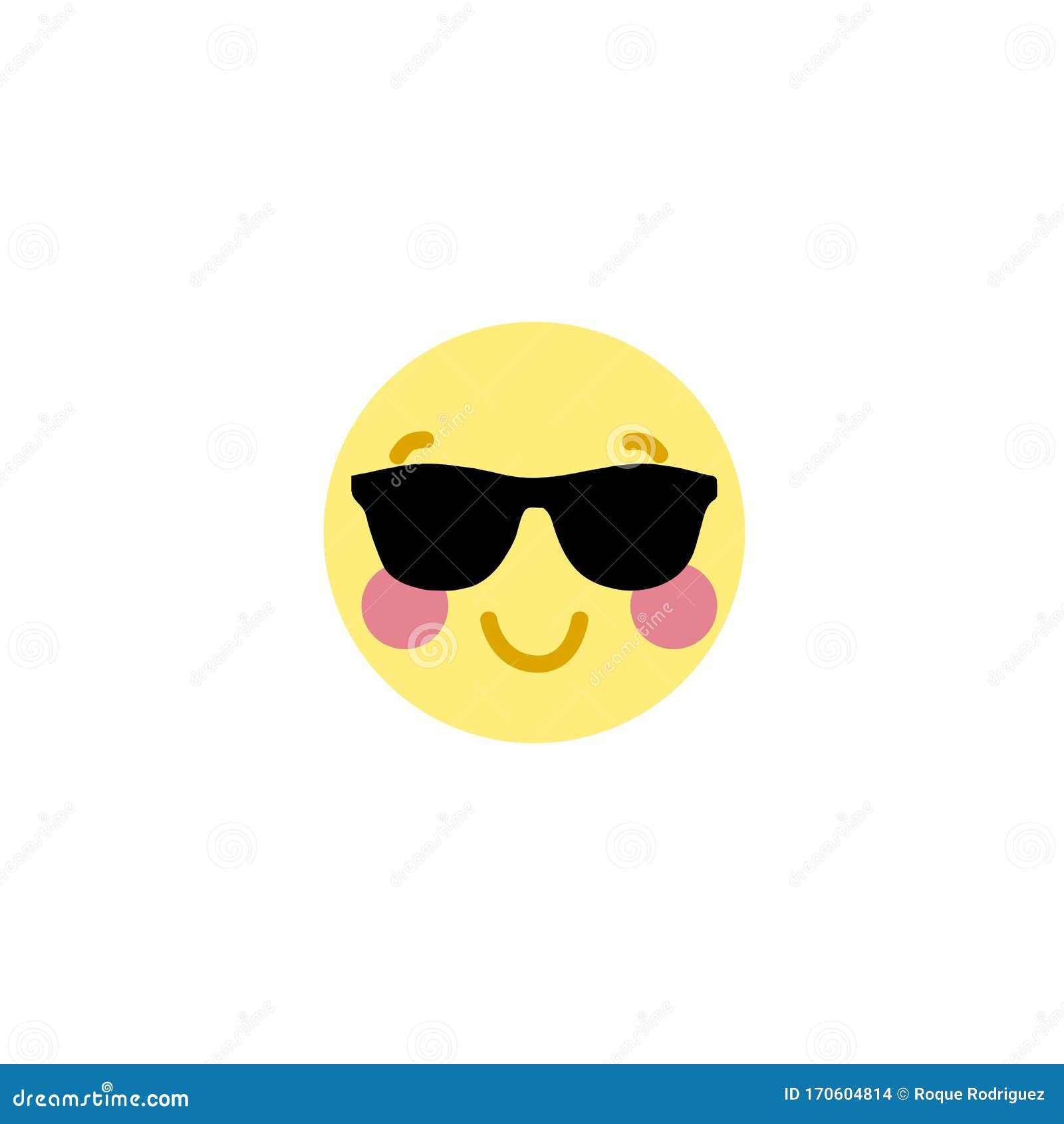 Happy Face With Glasses Icon Illustration Emoji Stock Illustration