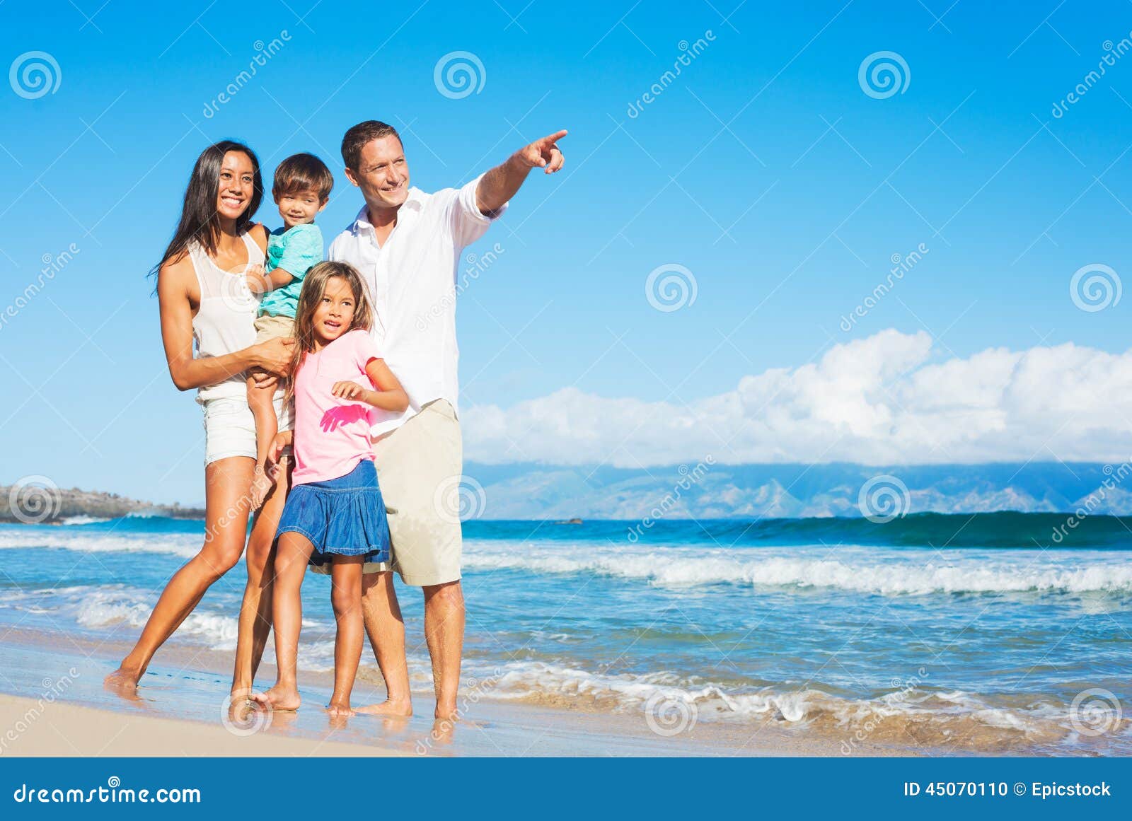 Happy Family on the Beach stock photo. Image of family 45070110