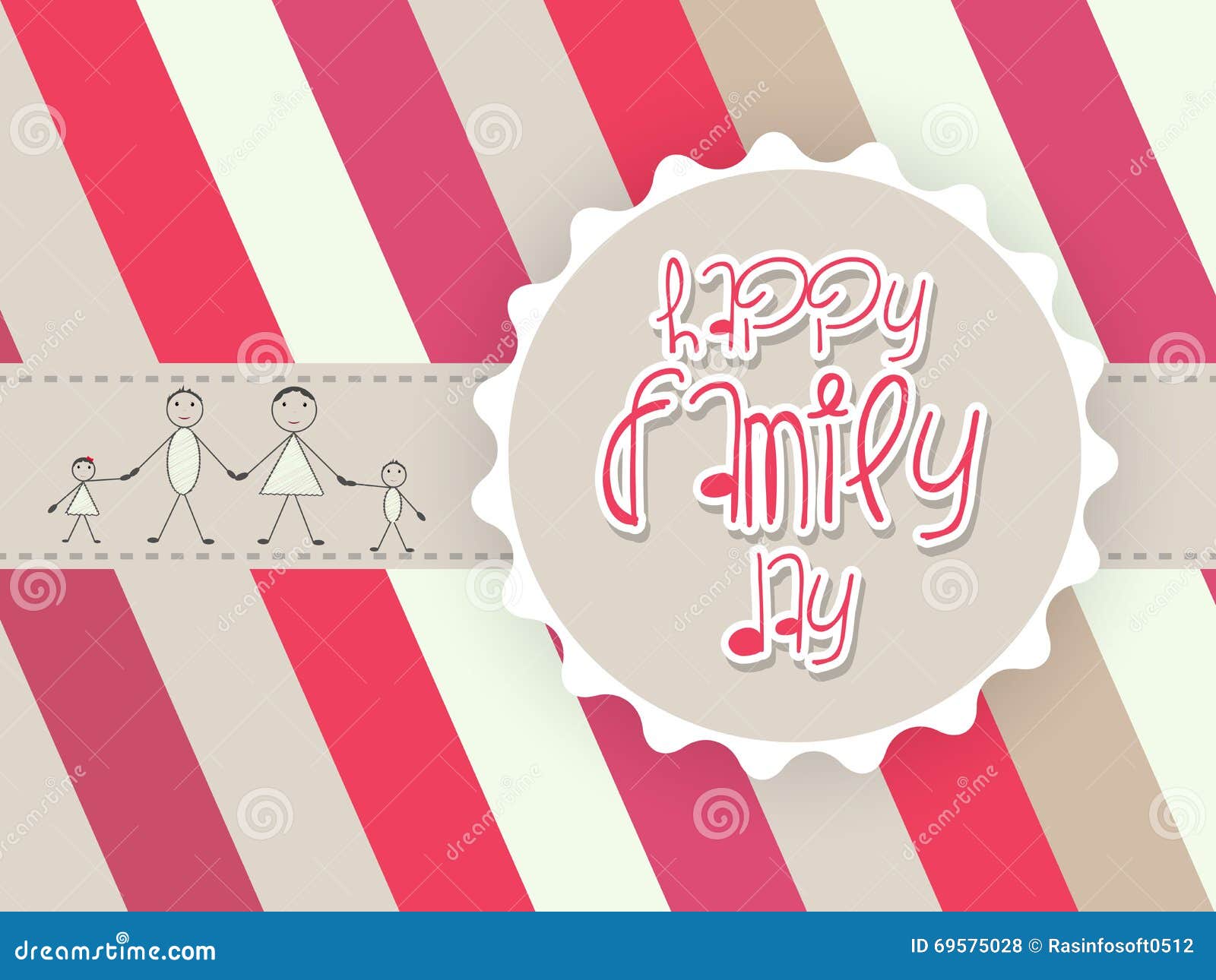 Happy Family Day stock illustration. Illustration of cheerful - 69575028