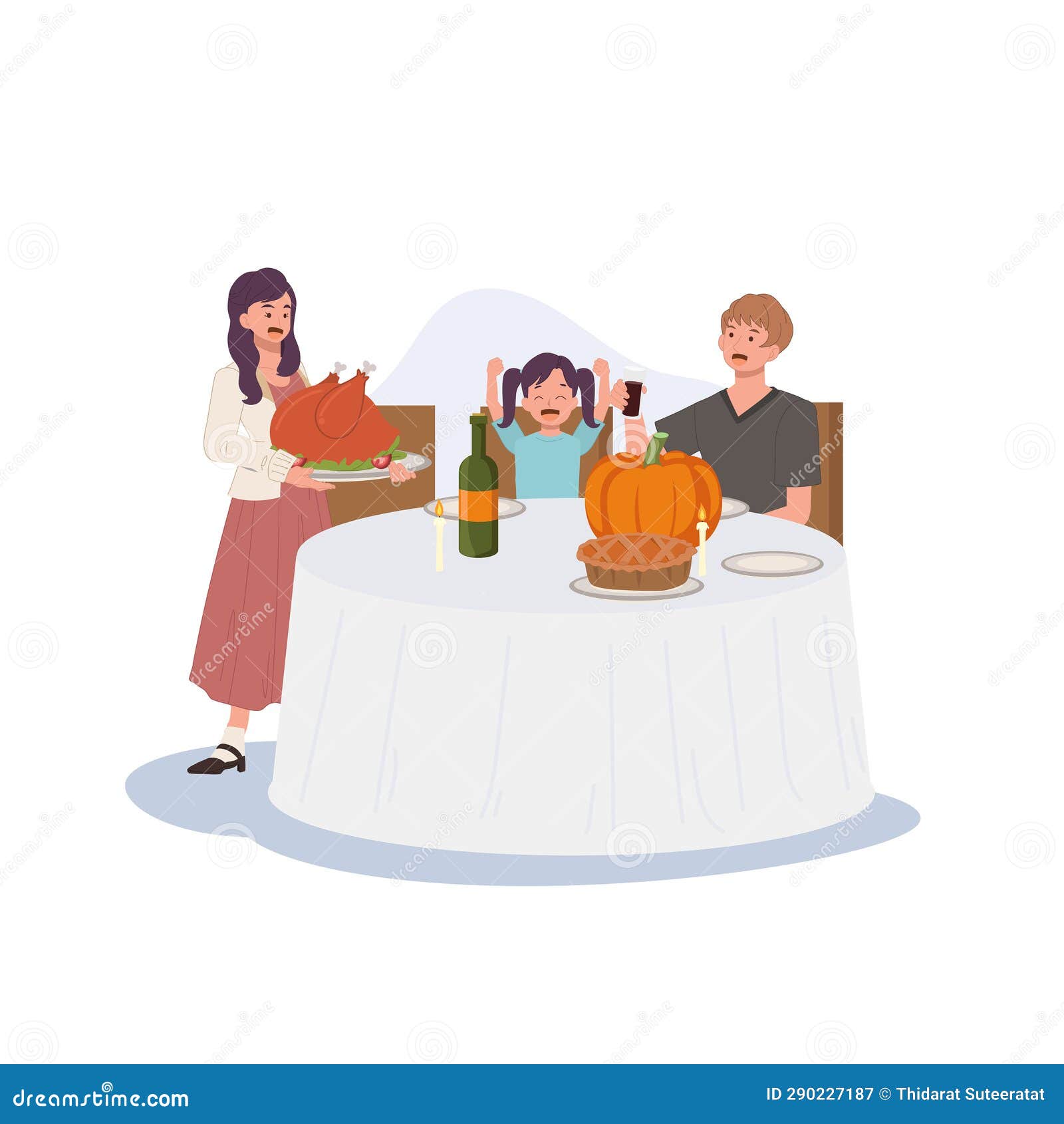 Happy Family Enjoying Thanksgiving Dinner. Family Thanksgiving ...