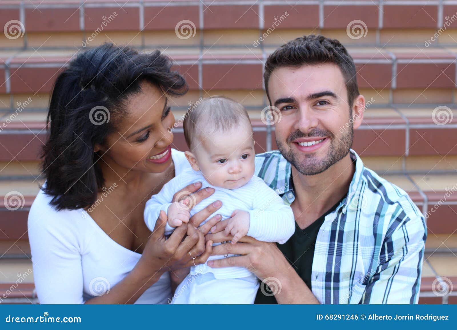 happy family with foster baby