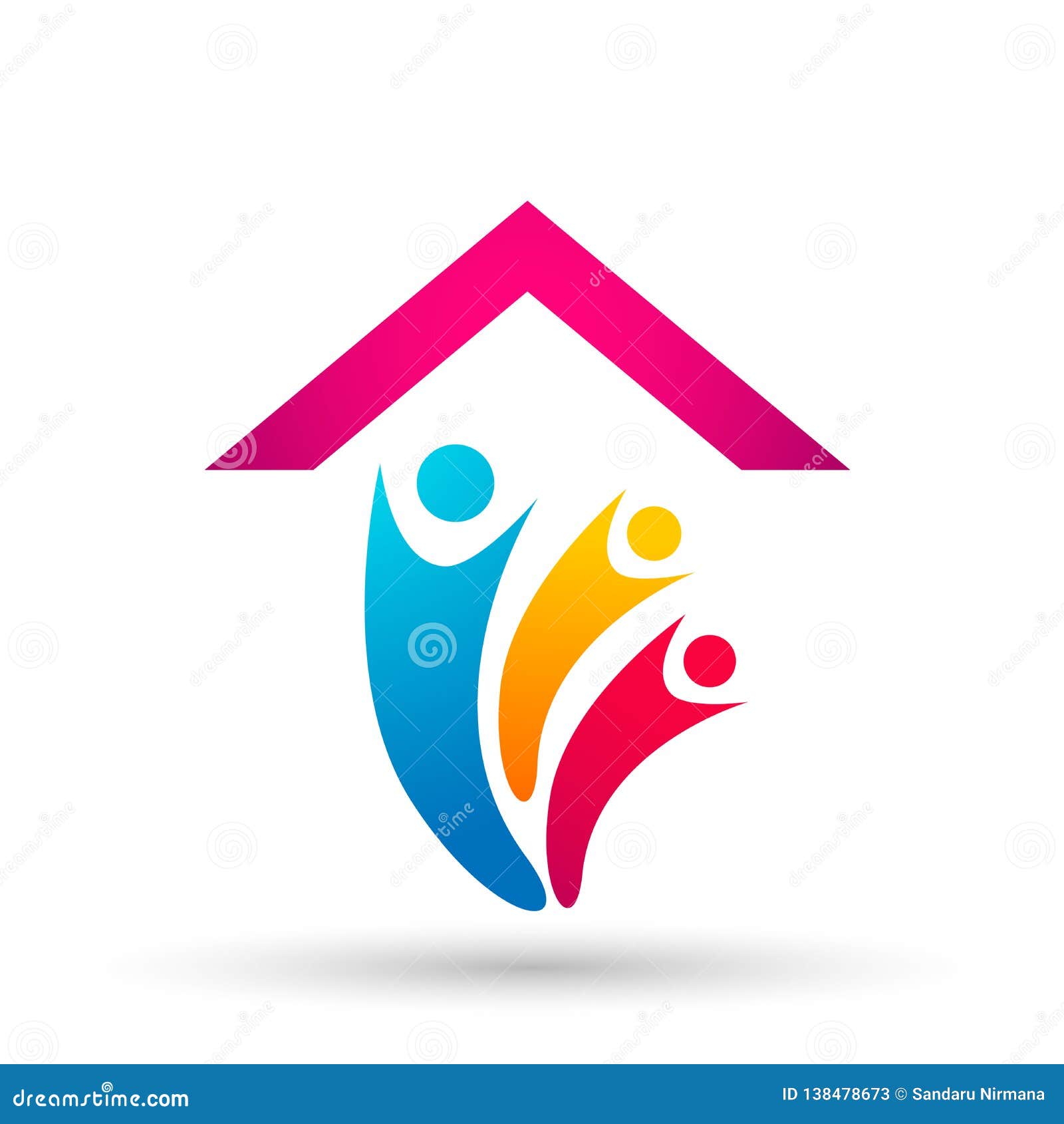 Happy Family In Home House Union Logo Parent Kids Love Parenting Care ...
