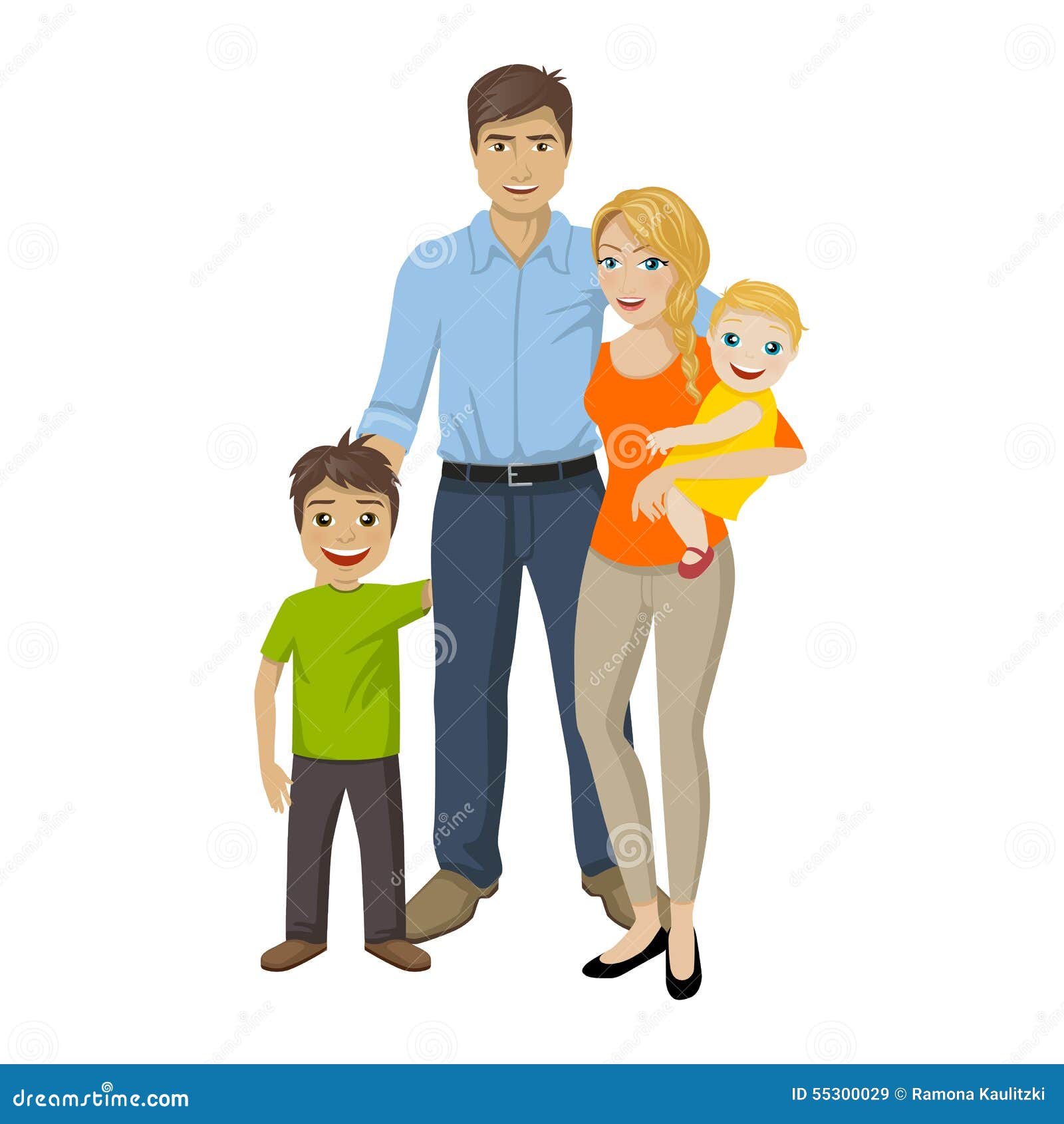 Happy Family stock illustration. Illustration of love - 55300029