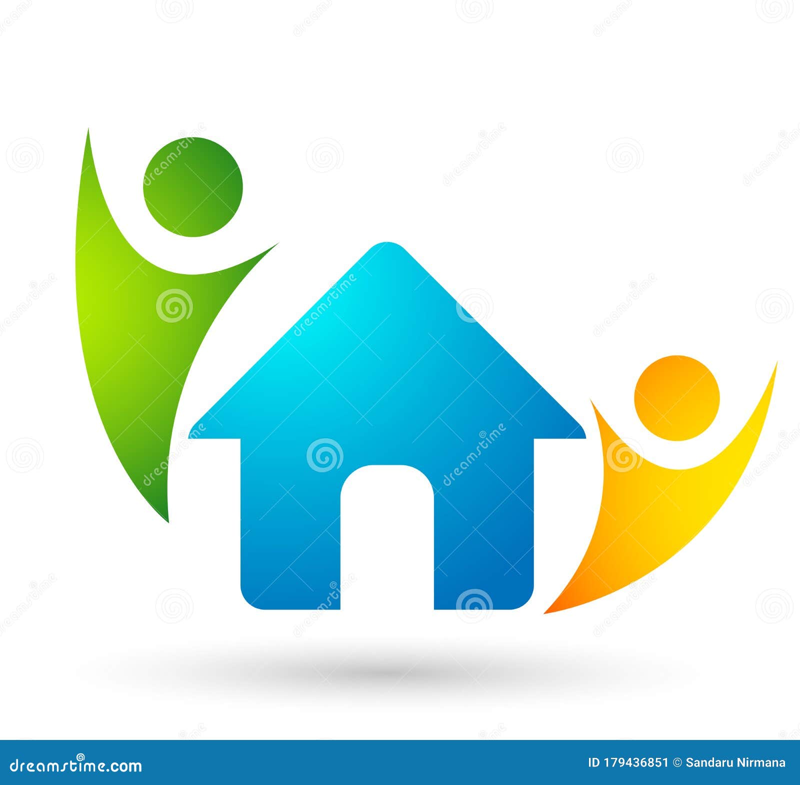 Happy Family Love Union In Home House Logo Parent Kids Parenting ...
