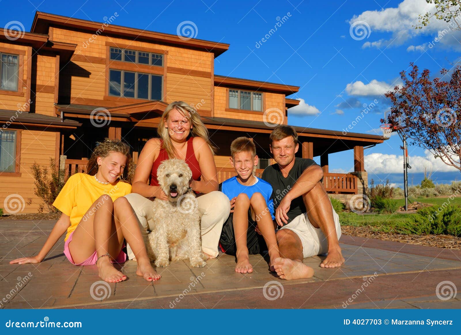 Happy Family Outside House Stock Photos - Image: 4027703