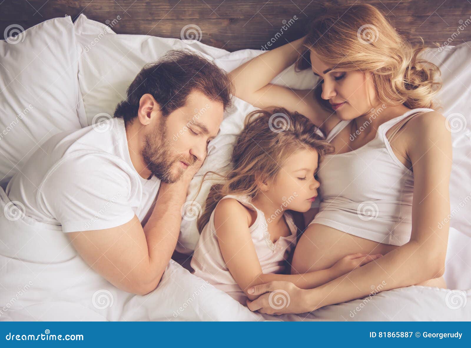 Happy Family Waiting for Baby Stock Image