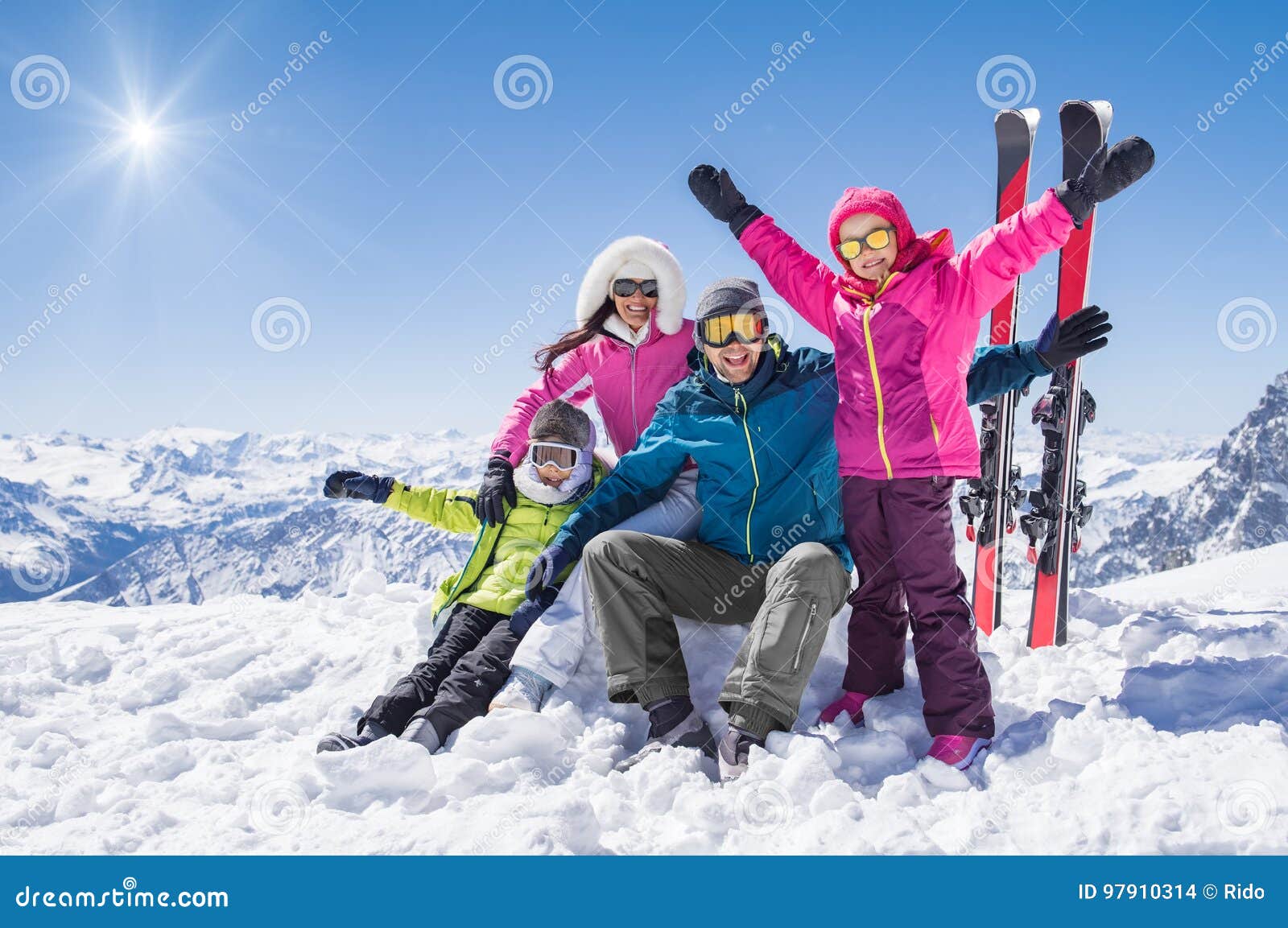 happy family in winter holiday