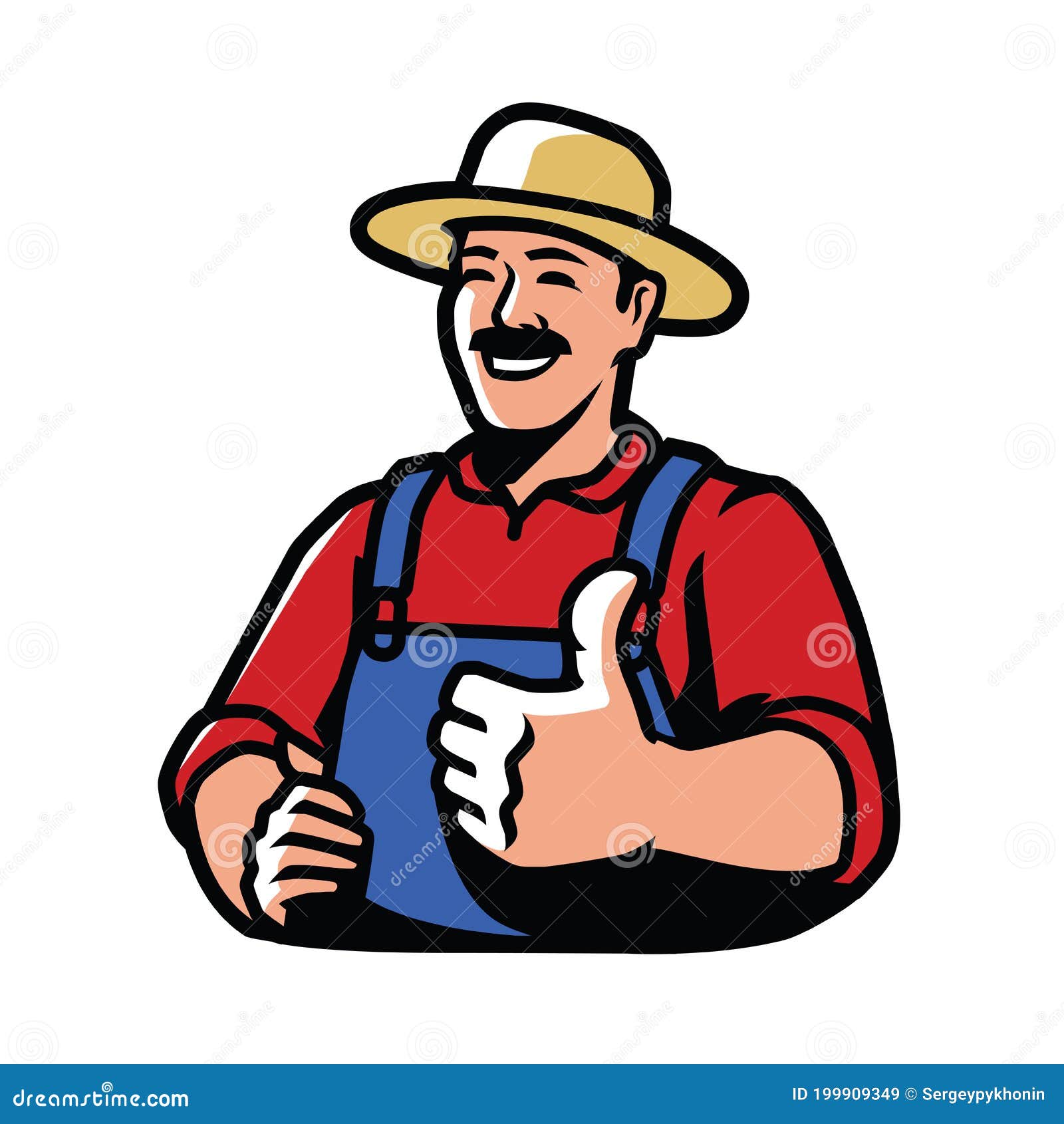 Happy Farmer. Agriculture, Farming Symbol Vector Illustration Stock ...