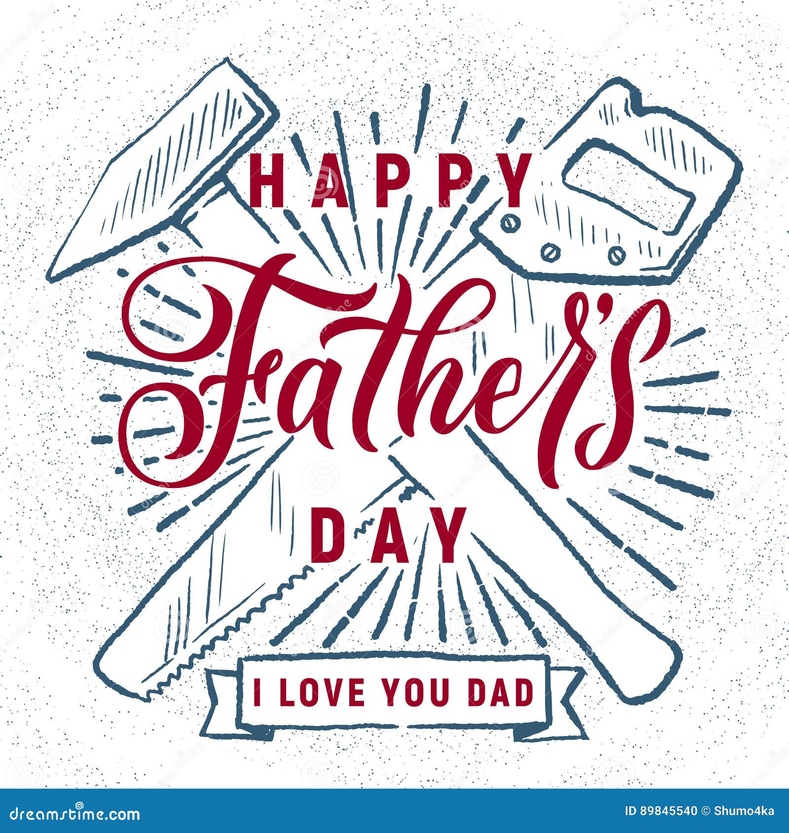 Download Happy Father`s Day! Greeting Retro Card. A Hammer And Saw ...