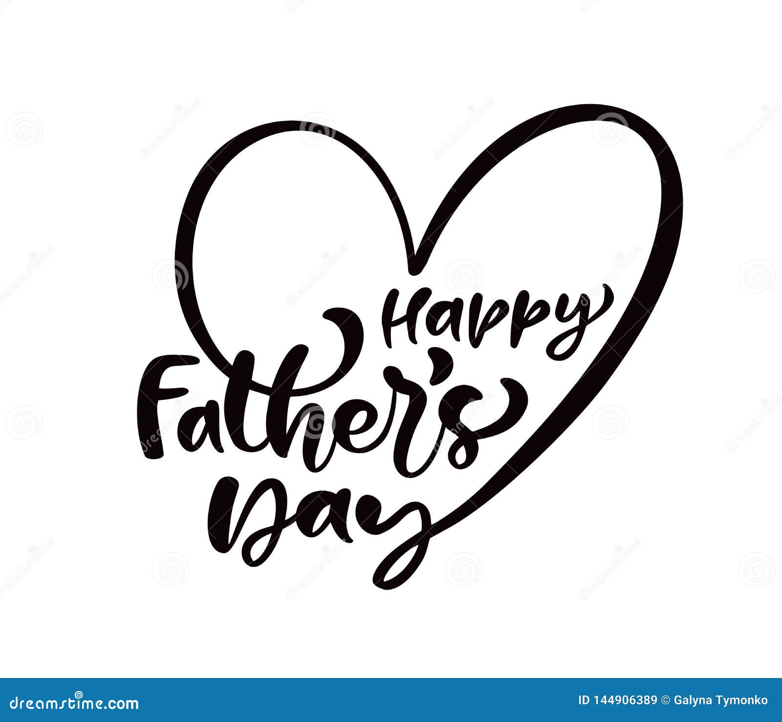 Happy Father S Day Lettering Black Vector Calligraphy Text in the Shape