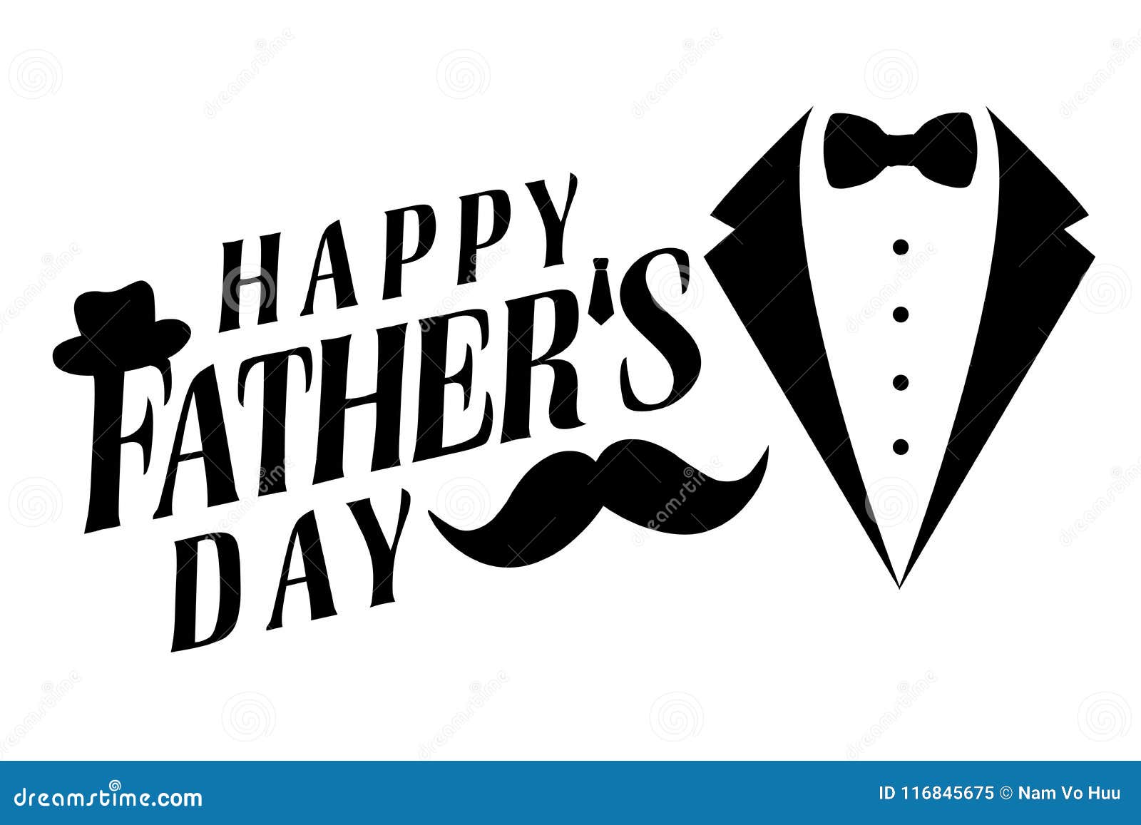 Happy Fathers Day Greeting Stock Vector Illustration Of Happy