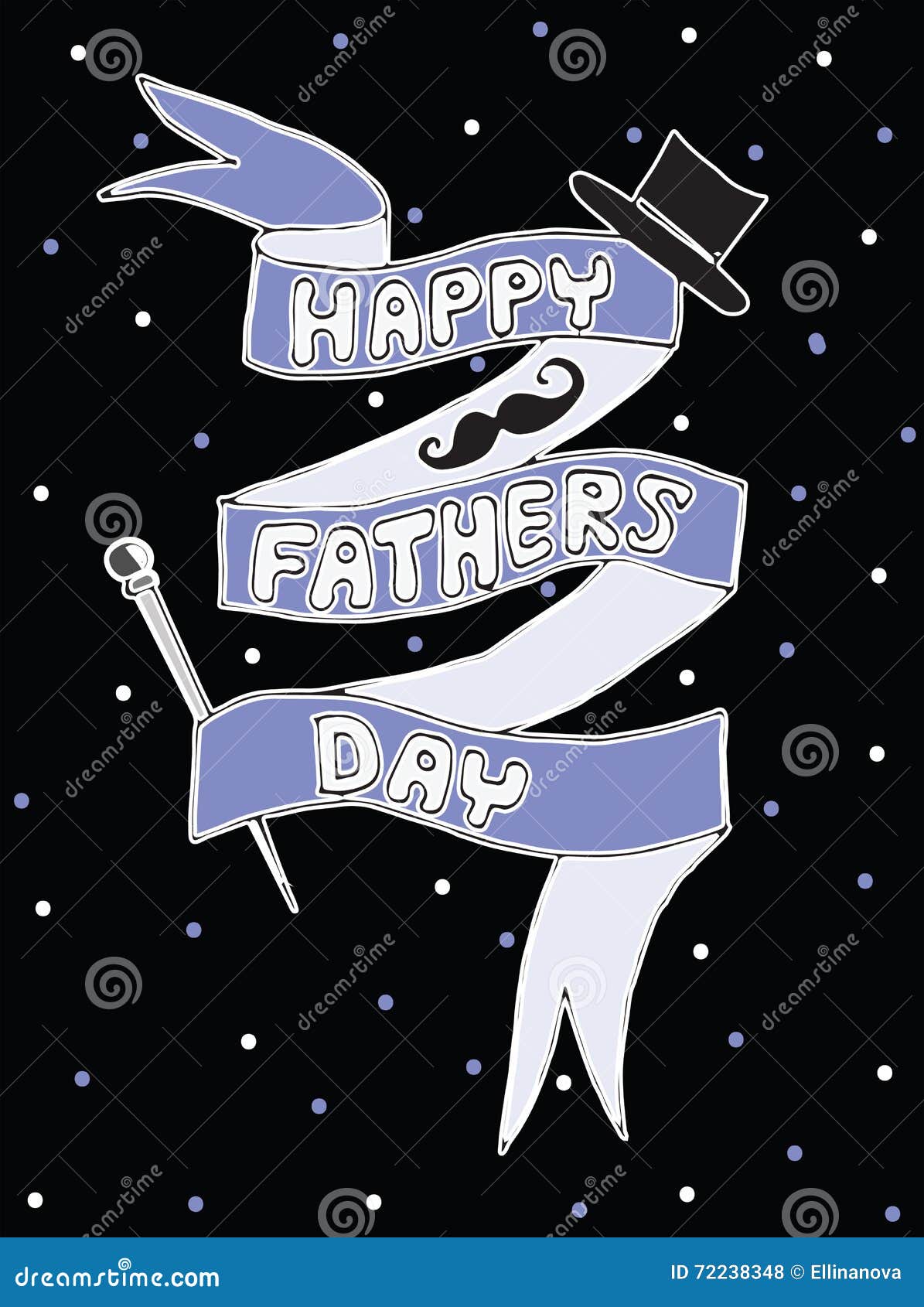 Happy Father's Day greeting card with typography design, hat and