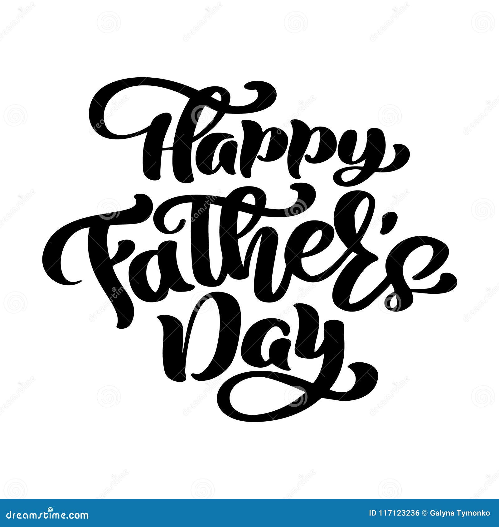 Happy Fathers Day Phrase Hand Drawn Lettering Fathers Quotes ...