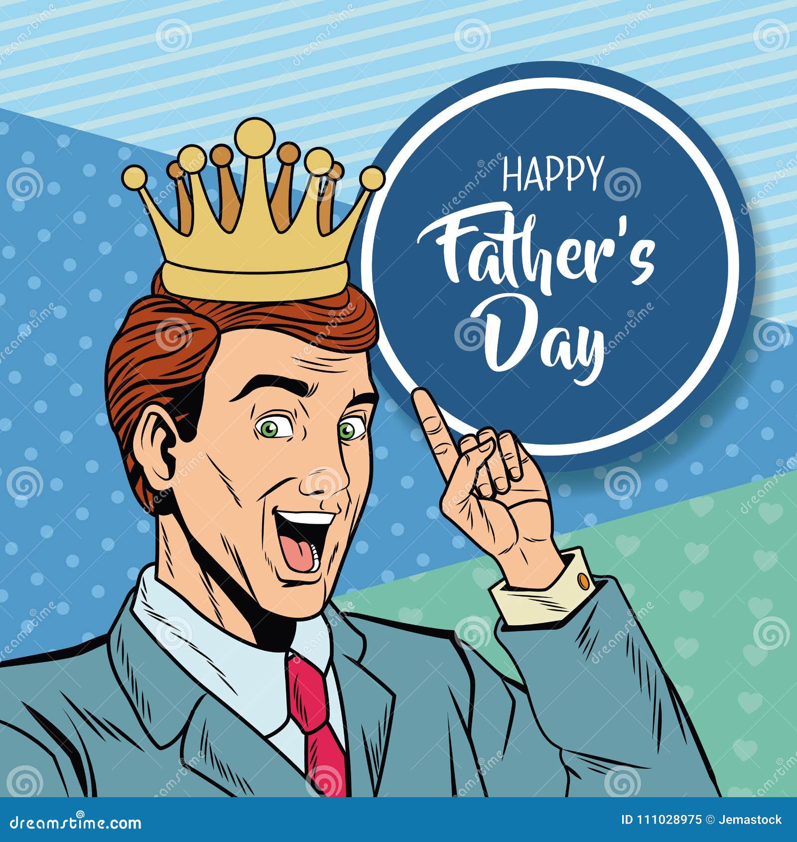 Download Happy Fathers Day Pop Art Card Stock Vector - Illustration ...