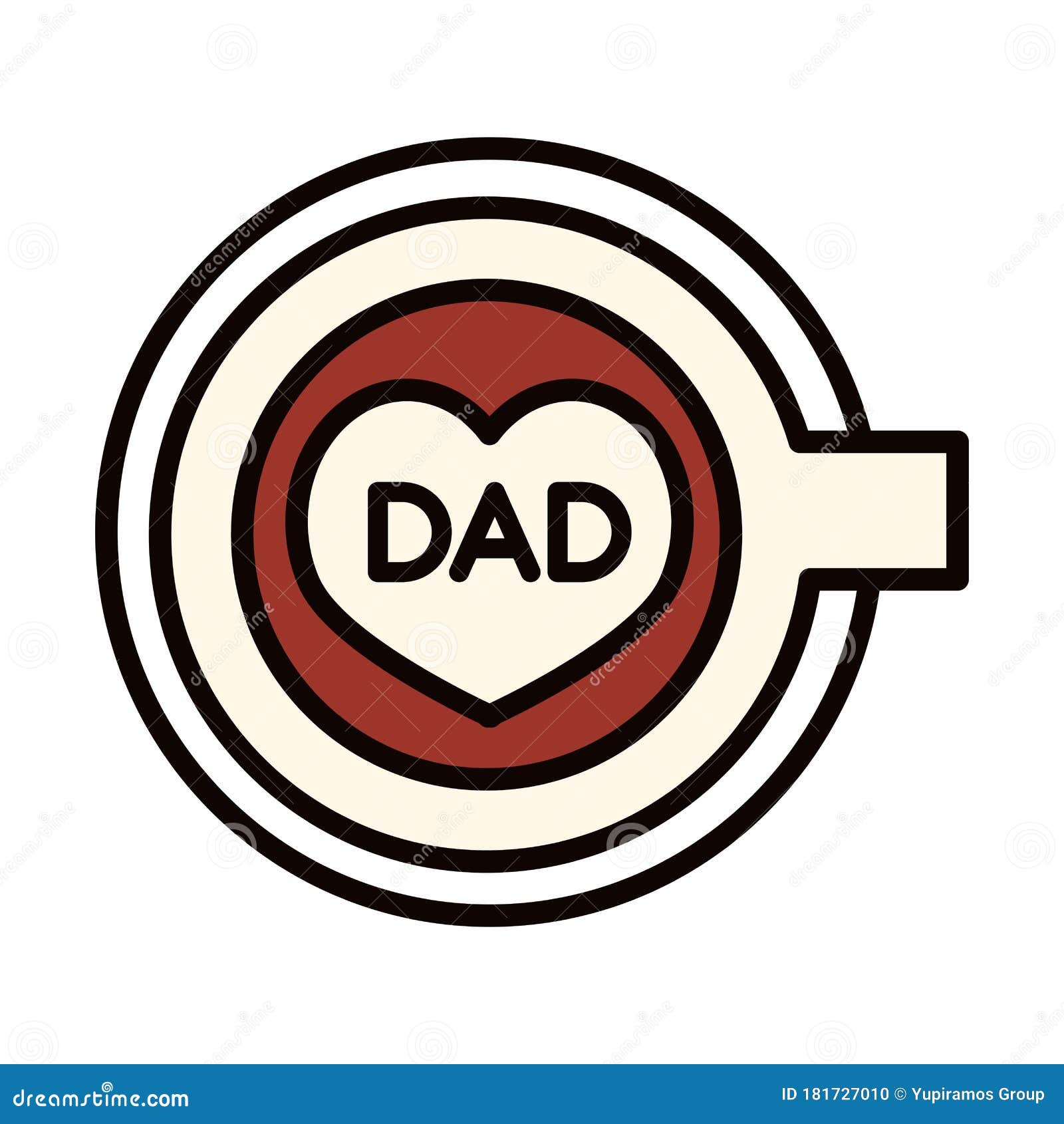 Download Happy Fathers Day, Top View Coffee Cup Dad Lettering Celebration Line And Fill Icon Stock Vector ...