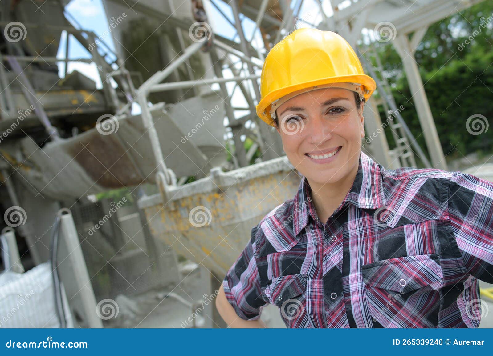 Happy Female Construction Worker Stock Photo Image of contractor