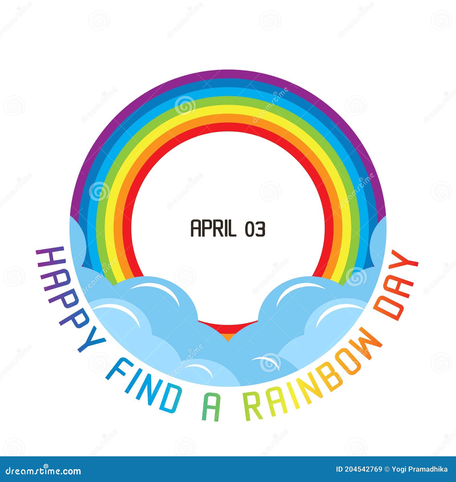 Happy Find a Rainbow Day Vector Illustration Stock Vector